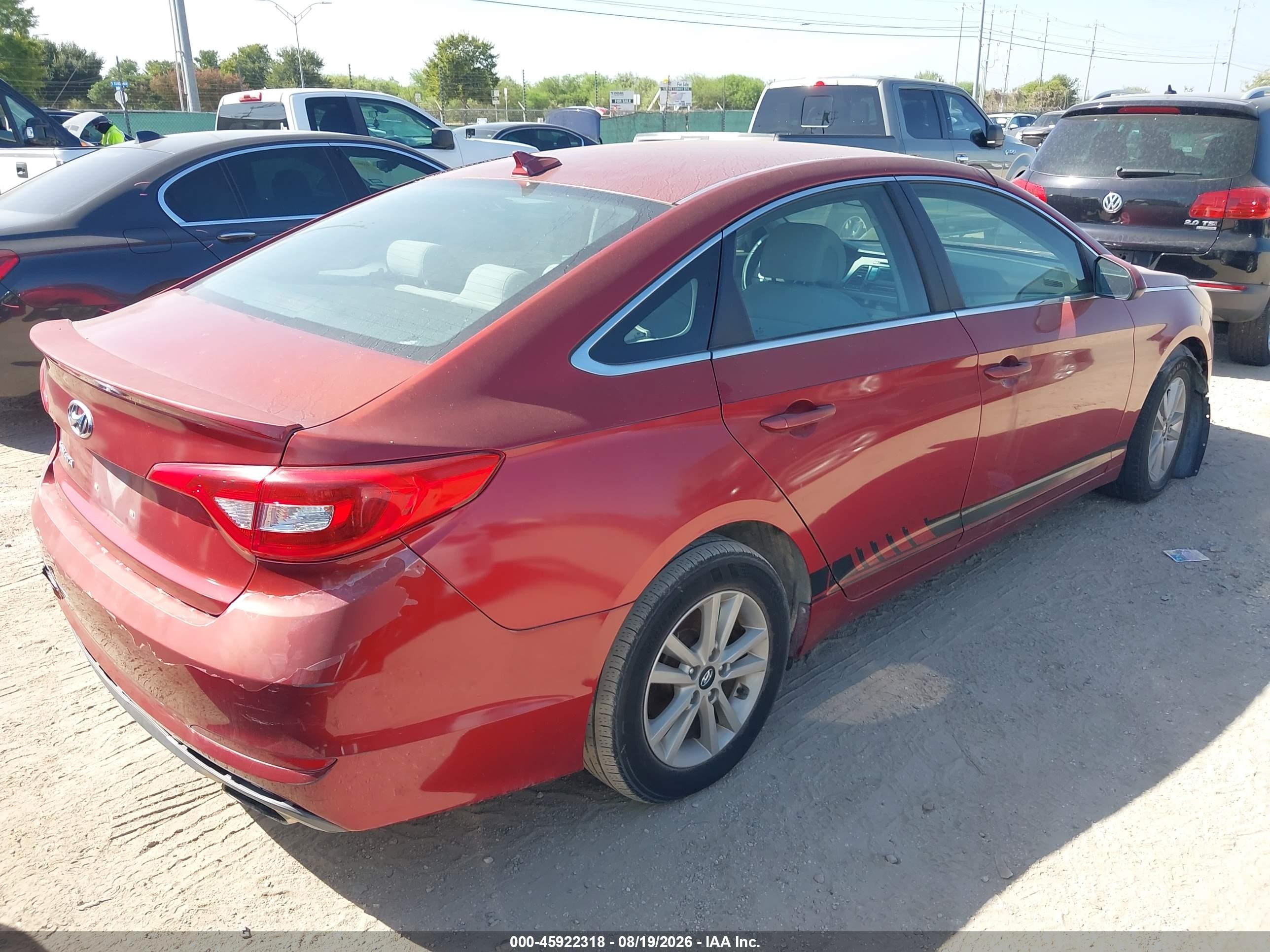 2015 Hyundai Sonata Se Red vin: 5NPE24AFXFH205962
