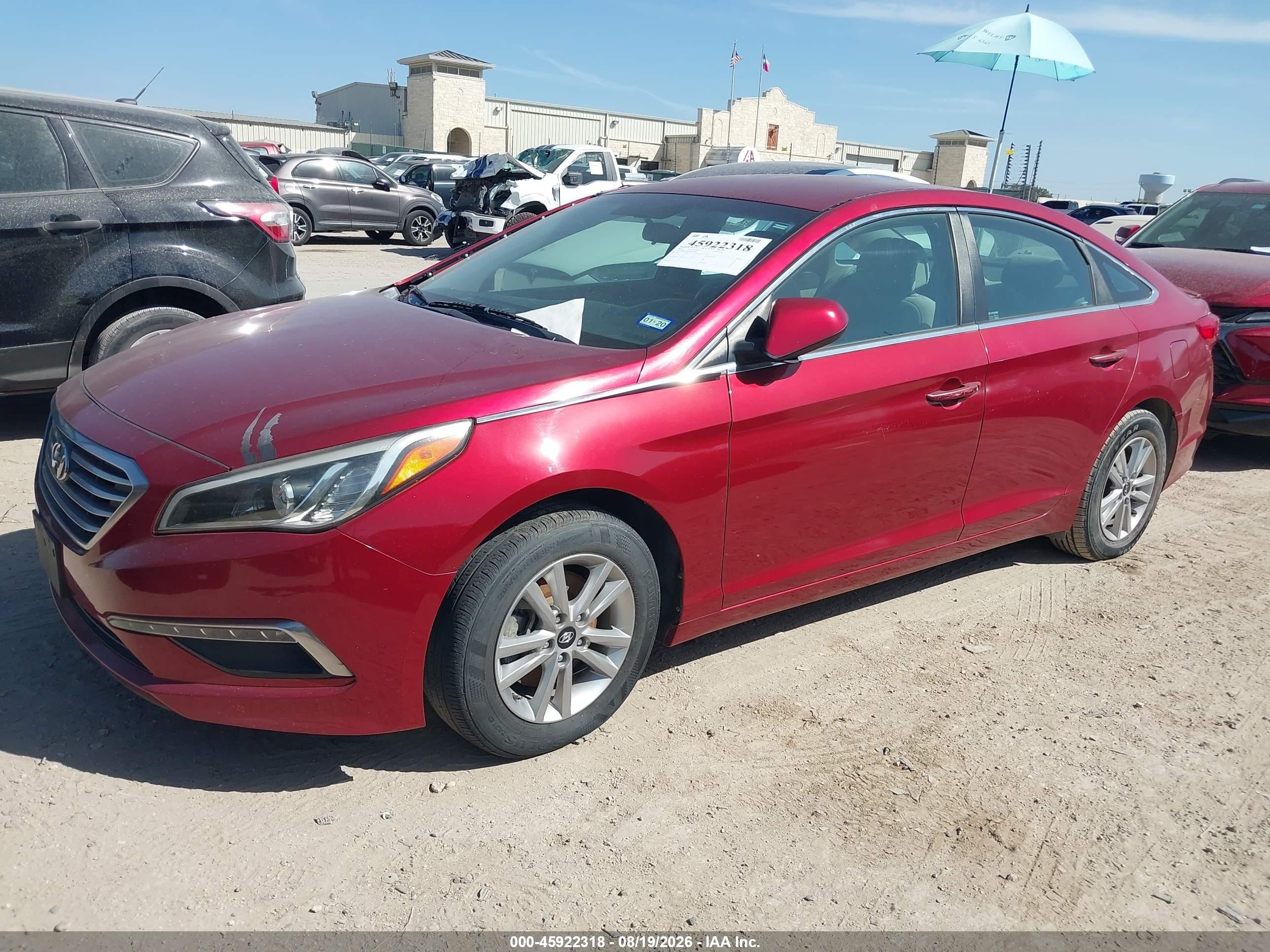 2015 Hyundai Sonata Se Red vin: 5NPE24AFXFH205962