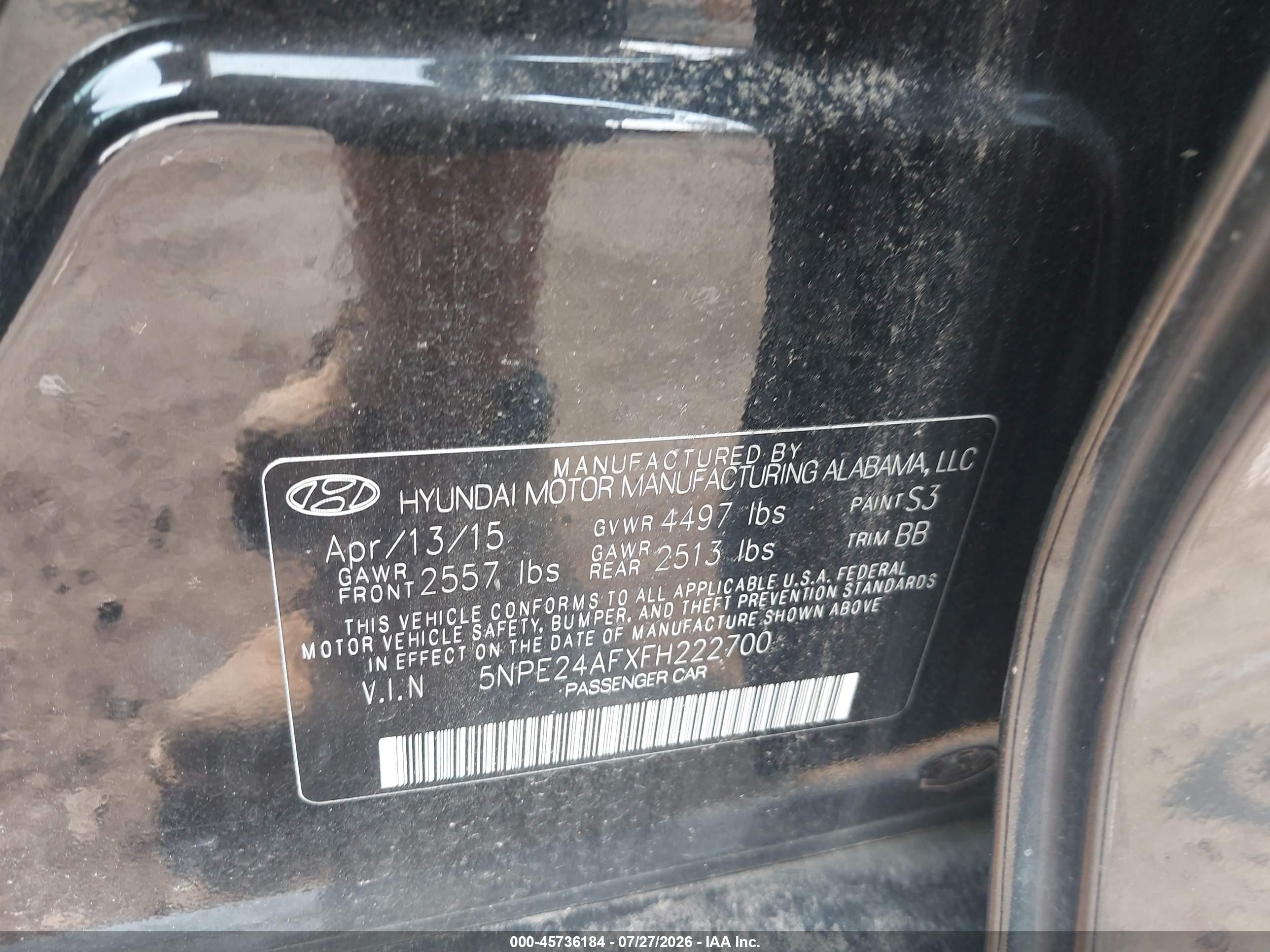 2015 Hyundai Sonata Se Black vin: 5NPE24AFXFH222700