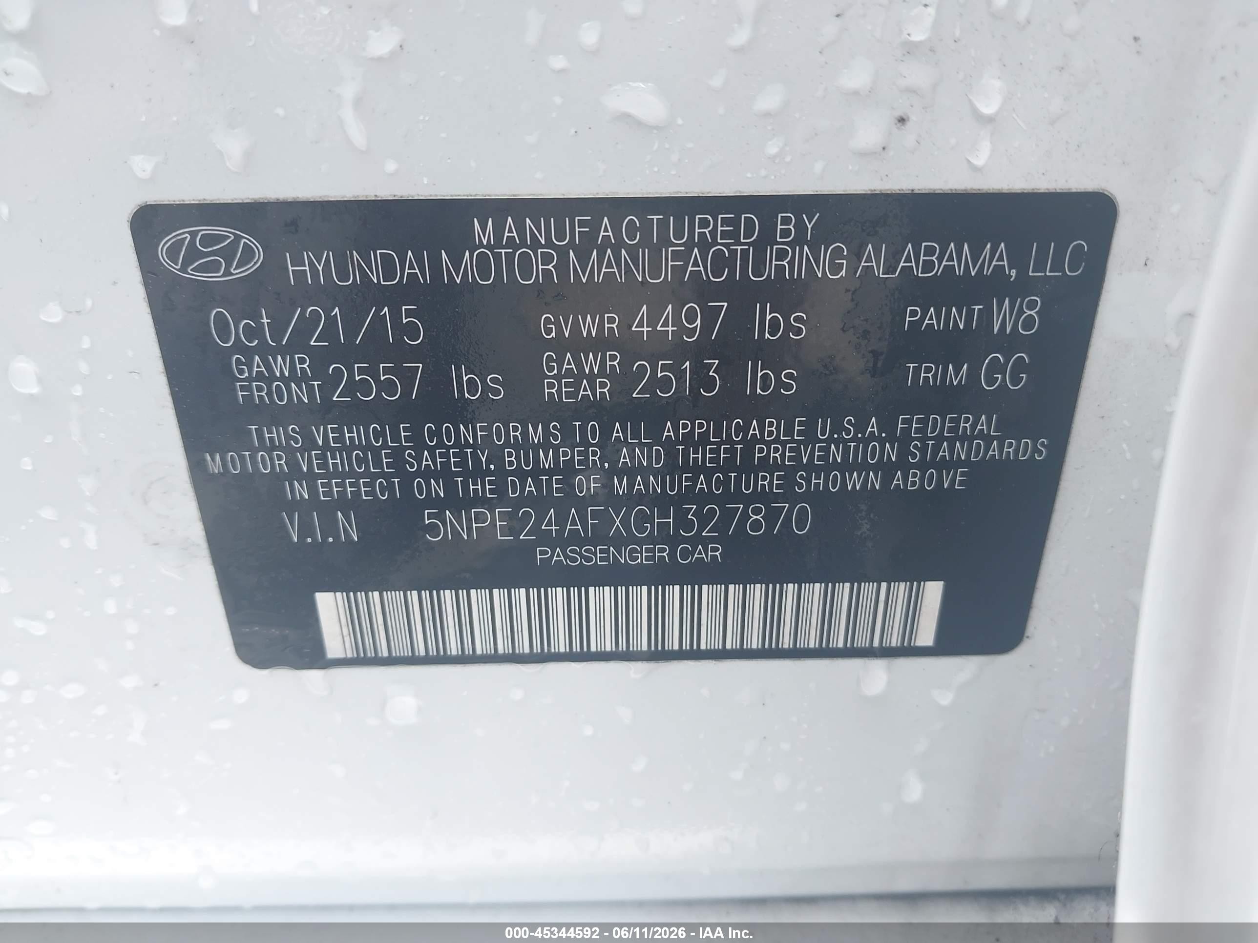2016 Hyundai Sonata Se White vin: 5NPE24AFXGH327870