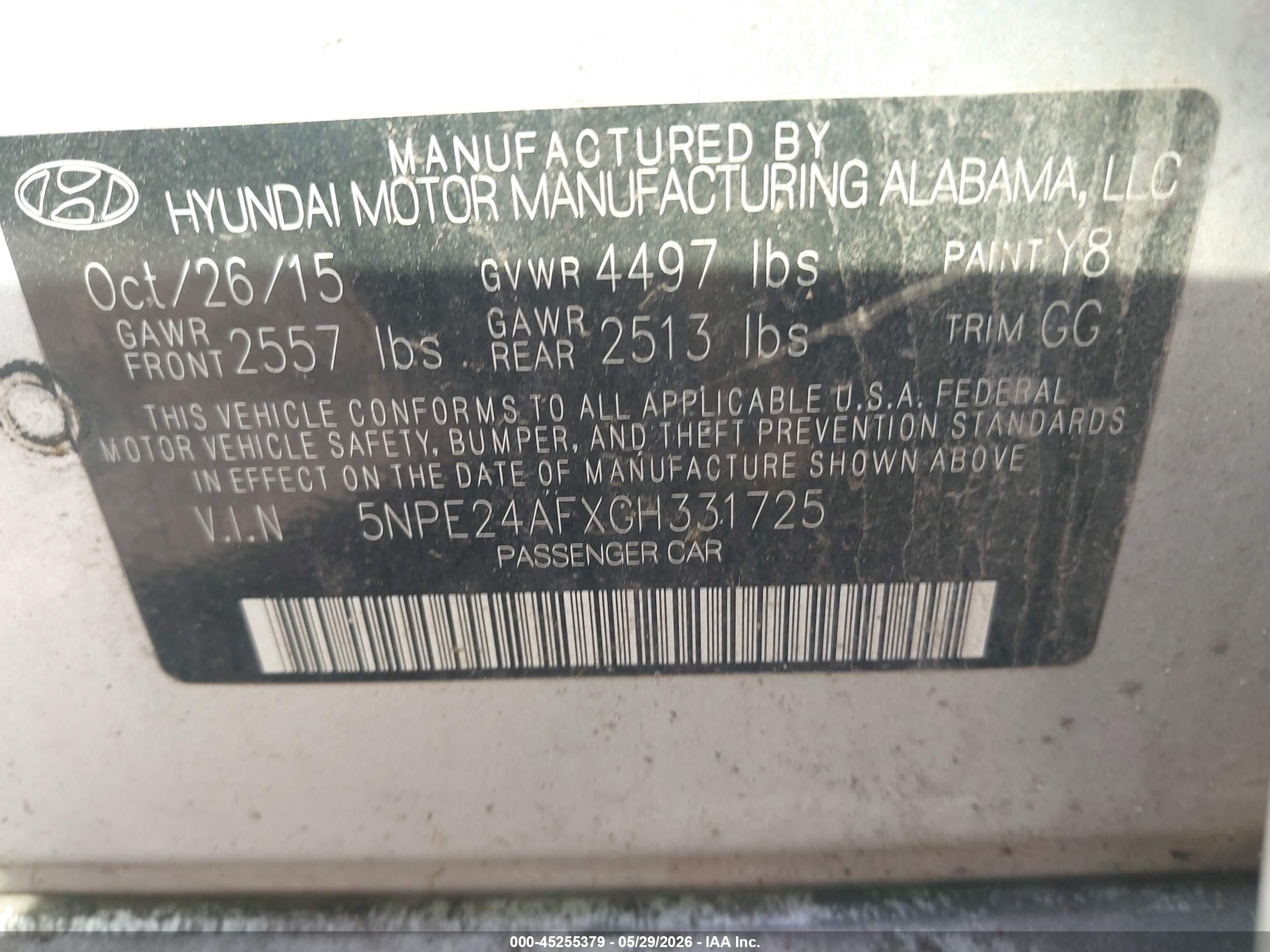 2016 Hyundai Sonata Se Серебряный vin: 5NPE24AFXGH331725