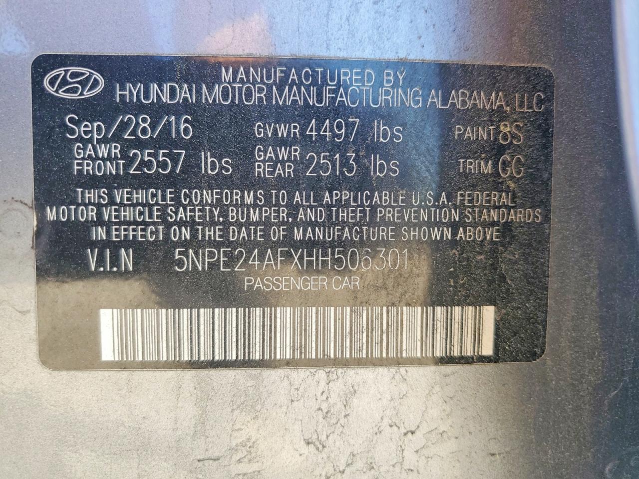 2017 Hyundai Sonata Se Silver vin: 5NPE24AFXHH506301