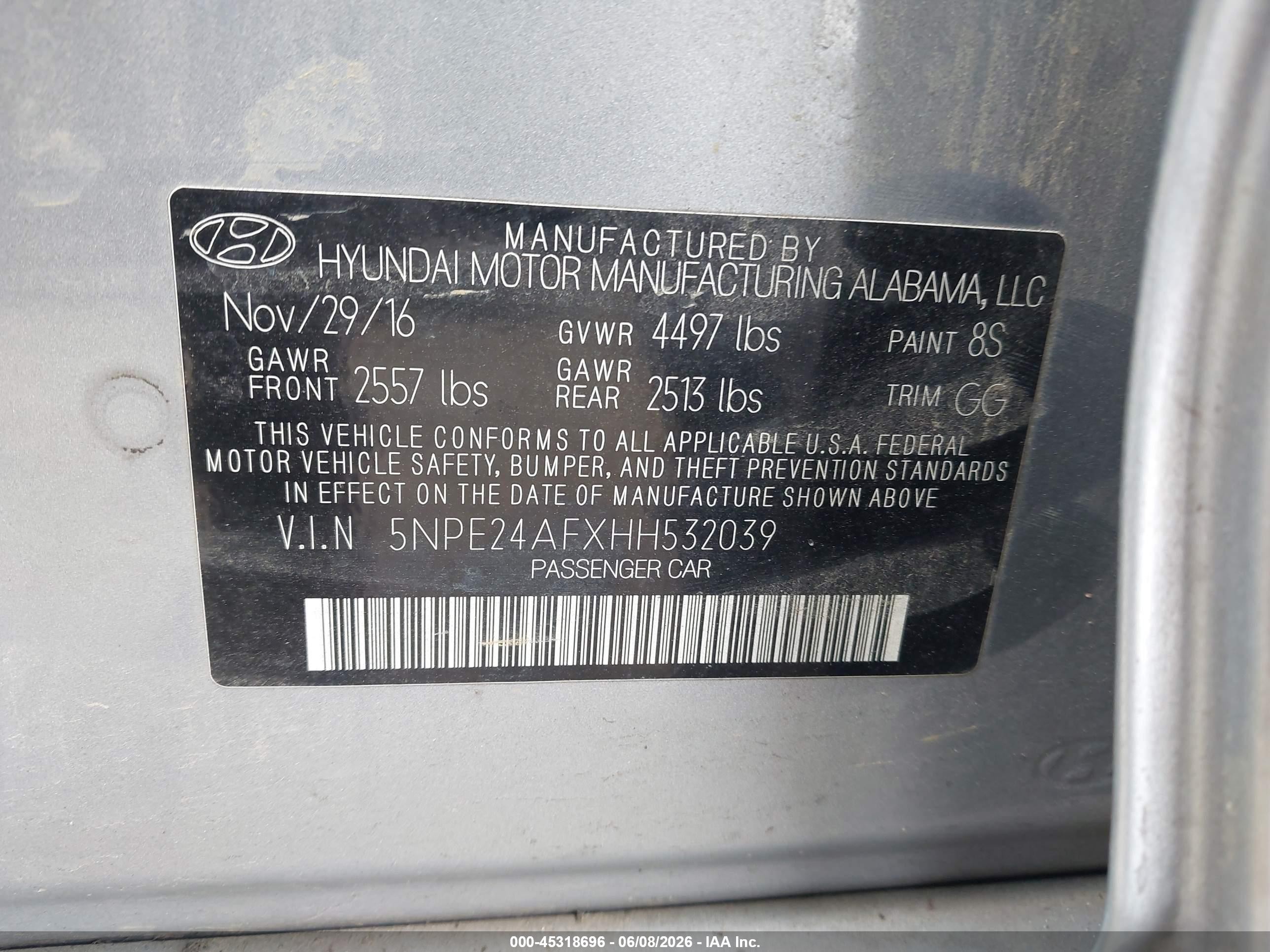 2017 Hyundai Sonata Серебряный vin: 5NPE24AFXHH532039