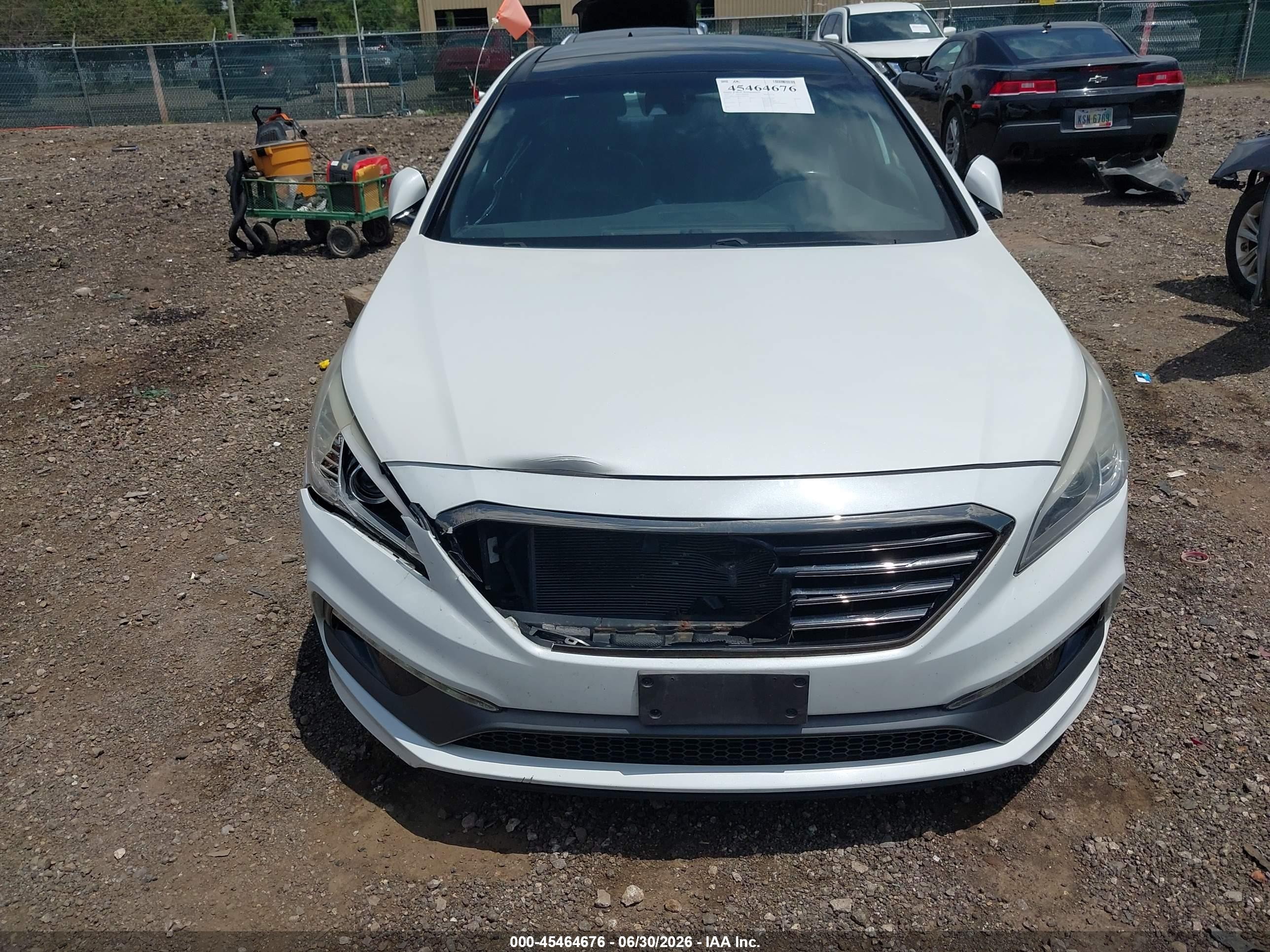 2015 Hyundai Sonata Sport 2.0t White vin: 5NPE34AB0FH081016