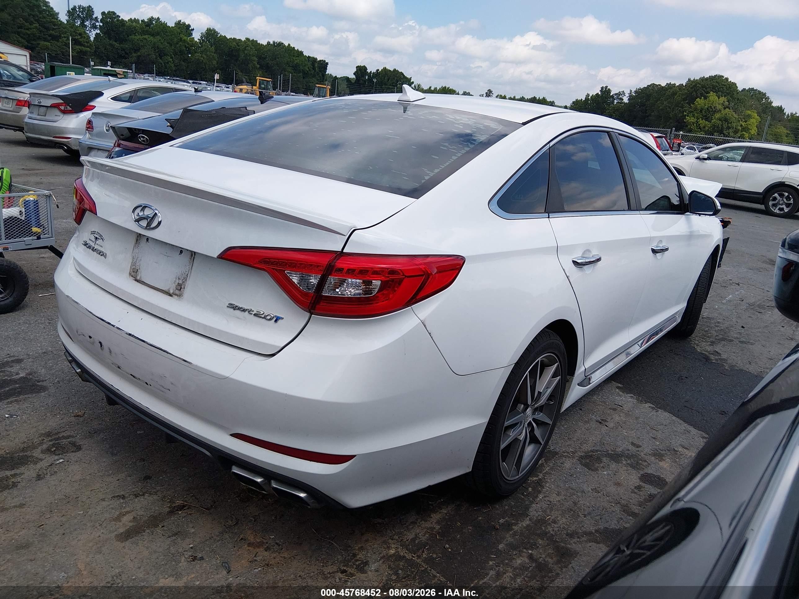 2015 Hyundai Sonata Sport 2.0t White vin: 5NPE34AB0FH097409