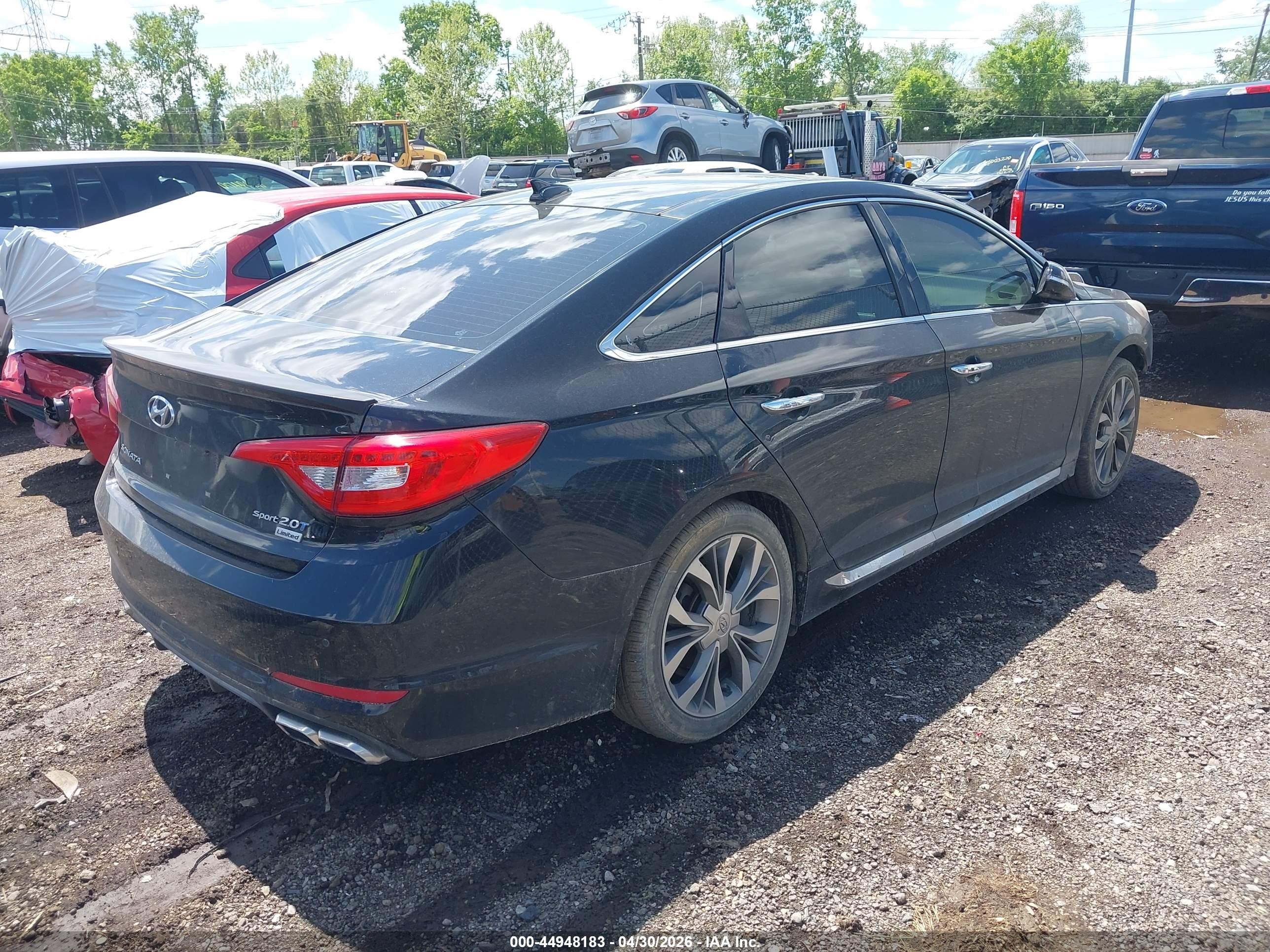 2015 Hyundai Sonata Limited 2.0t Black vin: 5NPE34AB0FH153624