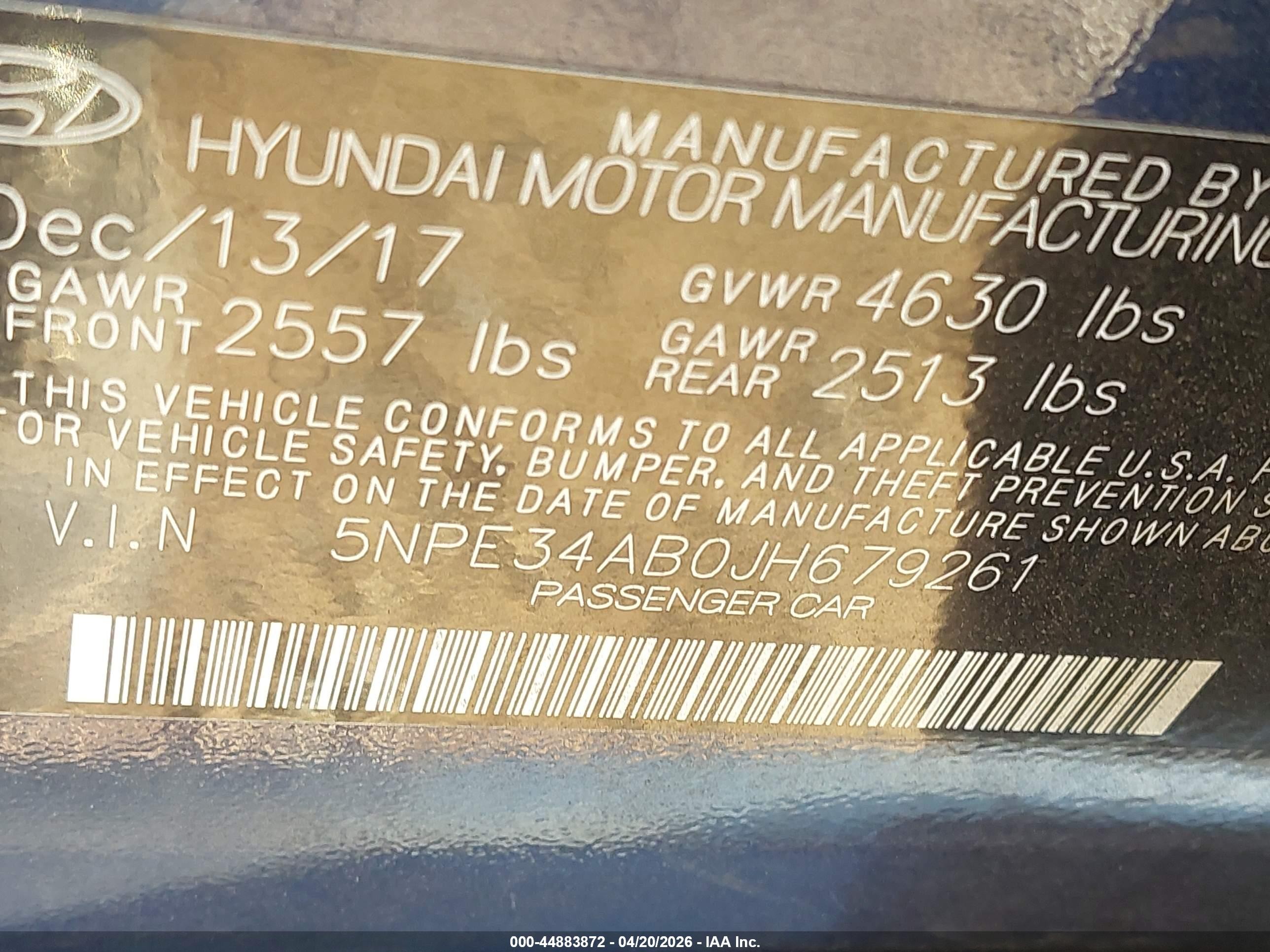 2018 Hyundai Sonata Sport 2.0t Blue vin: 5NPE34AB0JH679261