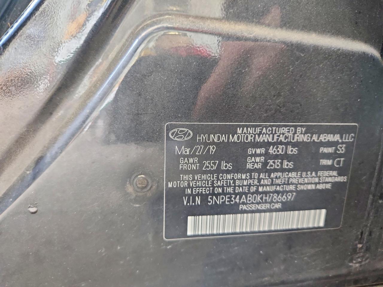 2019 Hyundai Sonata Limited Turbo Черный vin: 5NPE34AB0KH786697