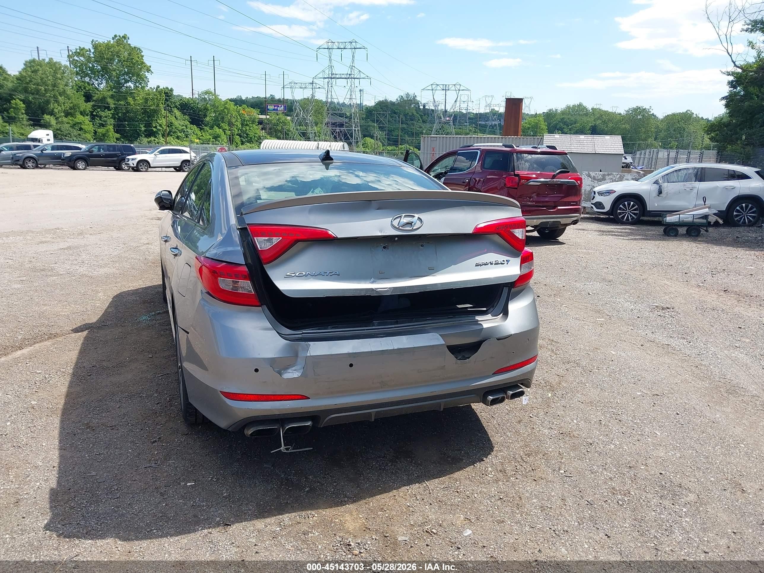 2015 Hyundai Sonata Sport 2.0t Серый vin: 5NPE34AB1FH038580