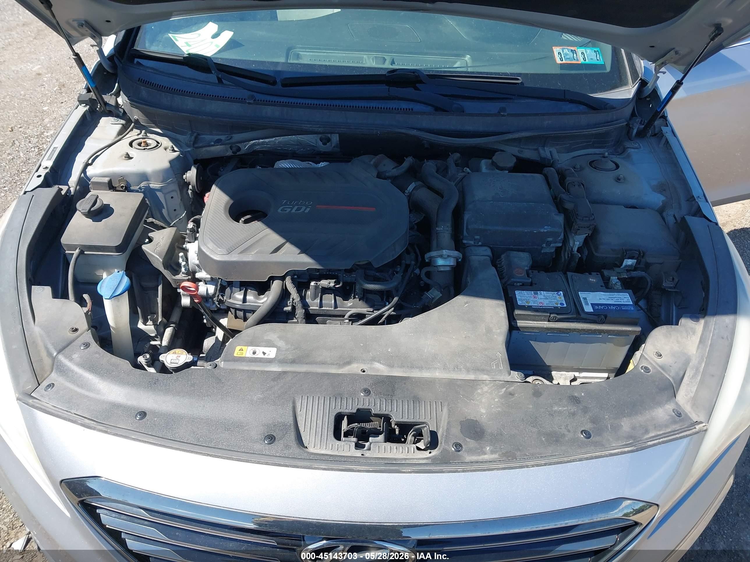 2015 Hyundai Sonata Sport 2.0t Серый vin: 5NPE34AB1FH038580