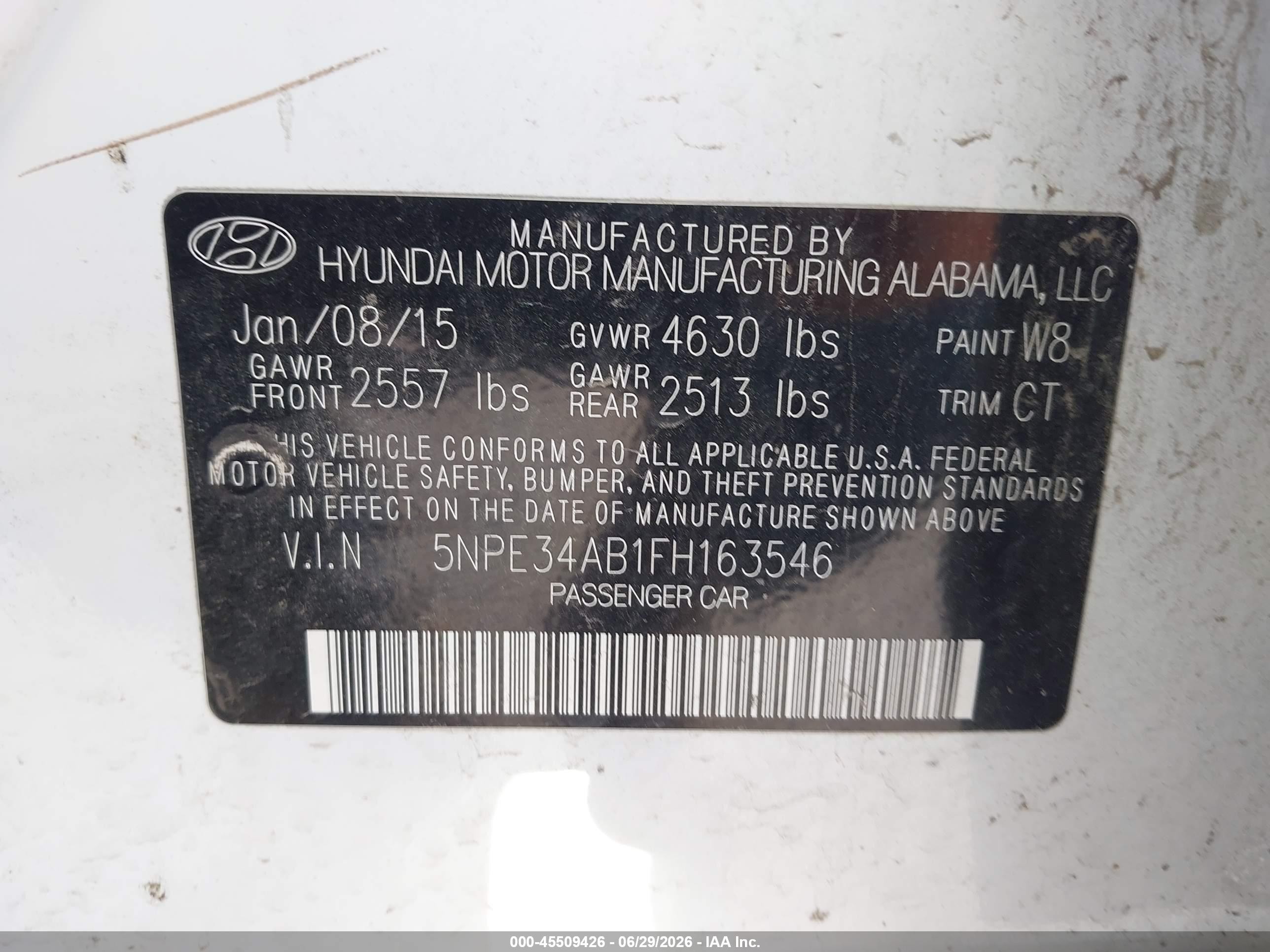 2015 Hyundai Sonata Limited 2.0t Белый vin: 5NPE34AB1FH163546