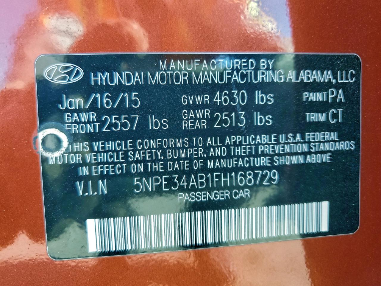 2015 Hyundai Sonata Sport Orange vin: 5NPE34AB1FH168729