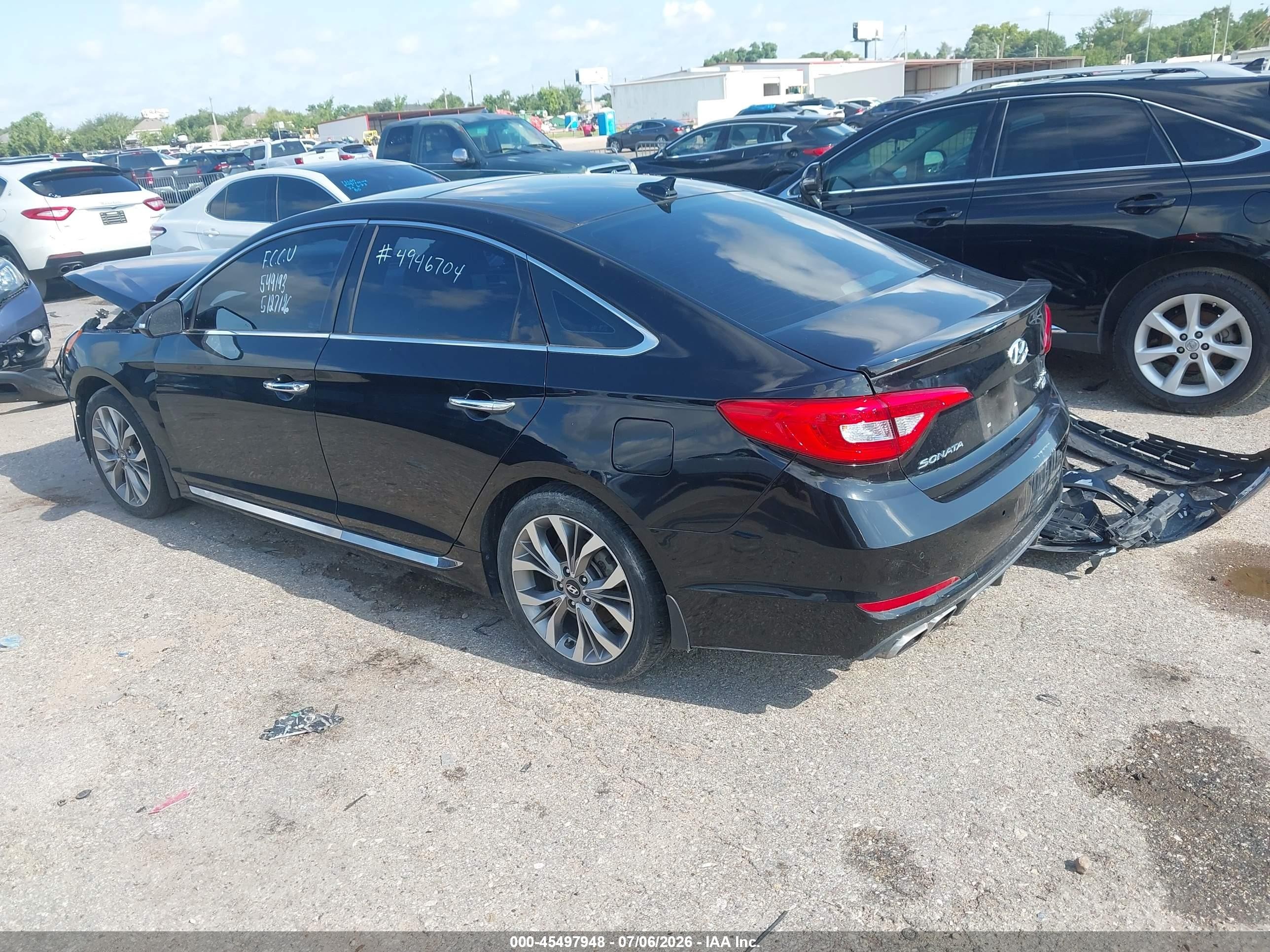 2015 Hyundai Sonata Limited 2.0t Black vin: 5NPE34AB1FH174112