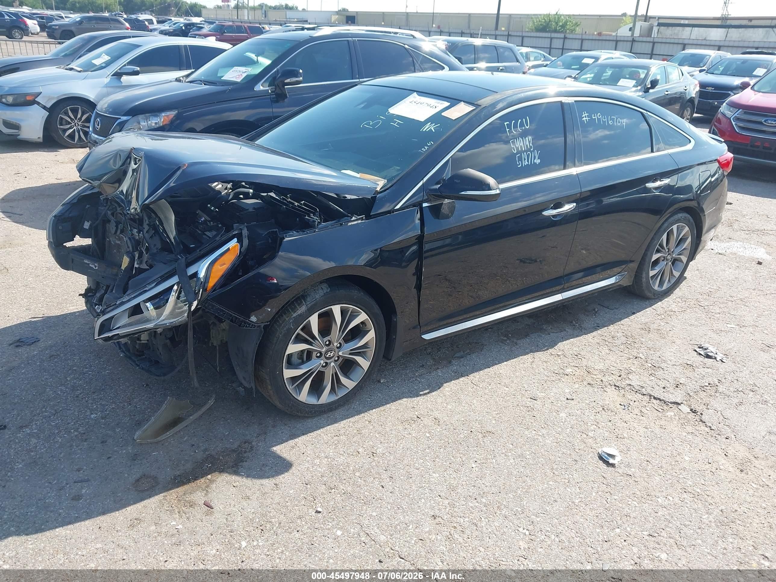2015 Hyundai Sonata Limited 2.0t Black vin: 5NPE34AB1FH174112
