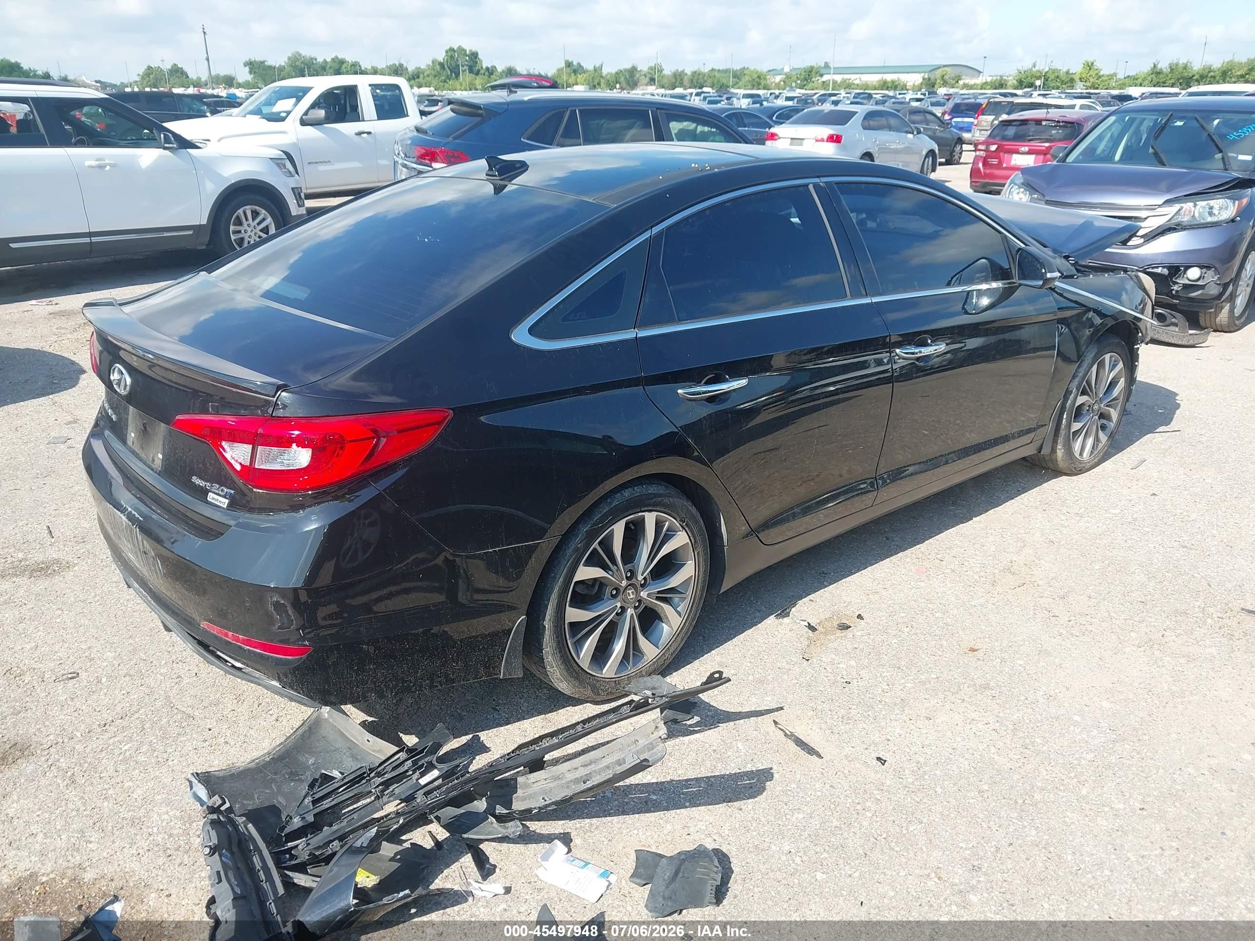 2015 Hyundai Sonata Limited 2.0t Black vin: 5NPE34AB1FH174112