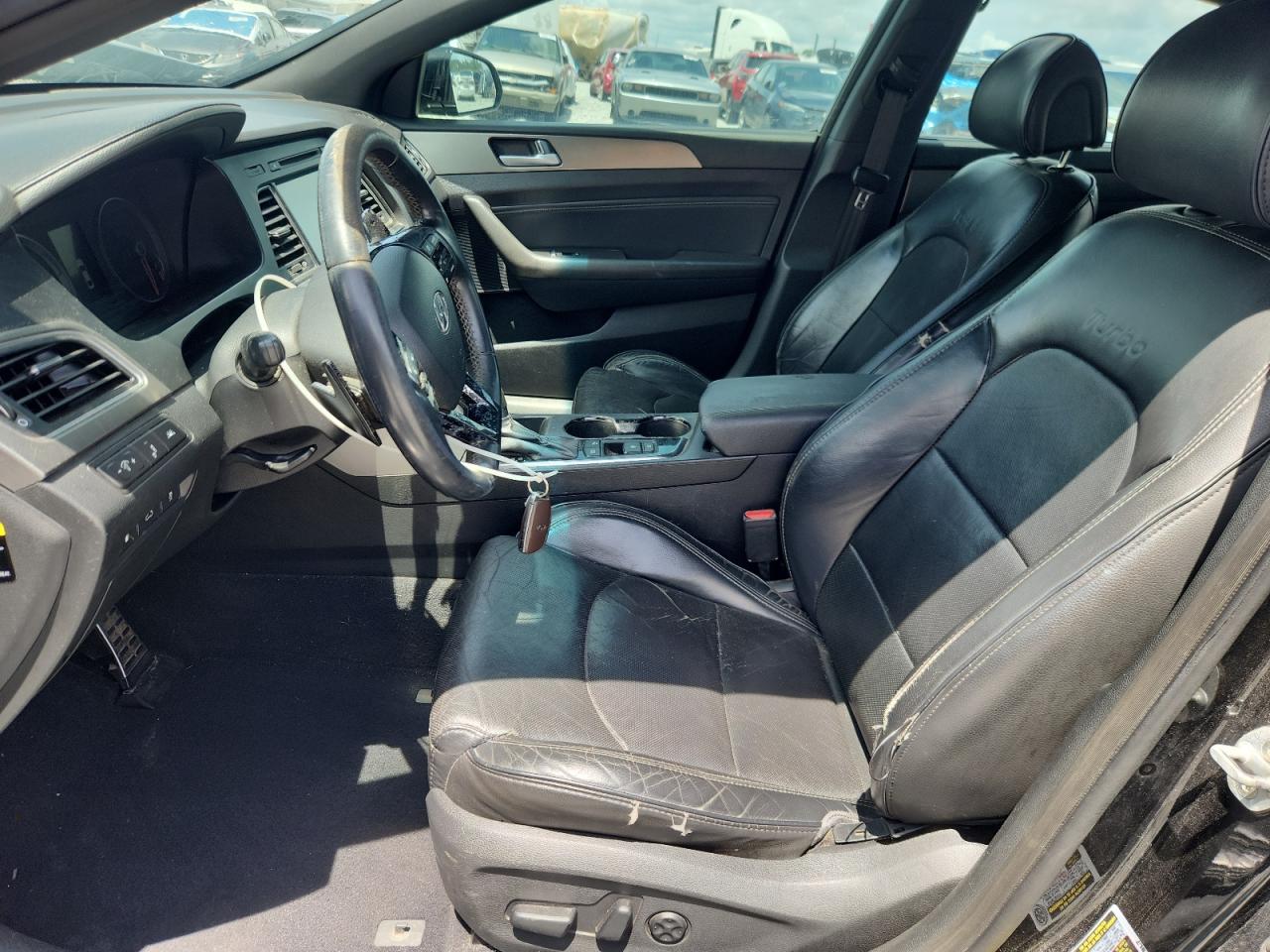 2015 Hyundai Sonata Limited 2.0t Black vin: 5NPE34AB1FH197454 Damage: Left Front Seat, Torn, 6 To 7 Inches
