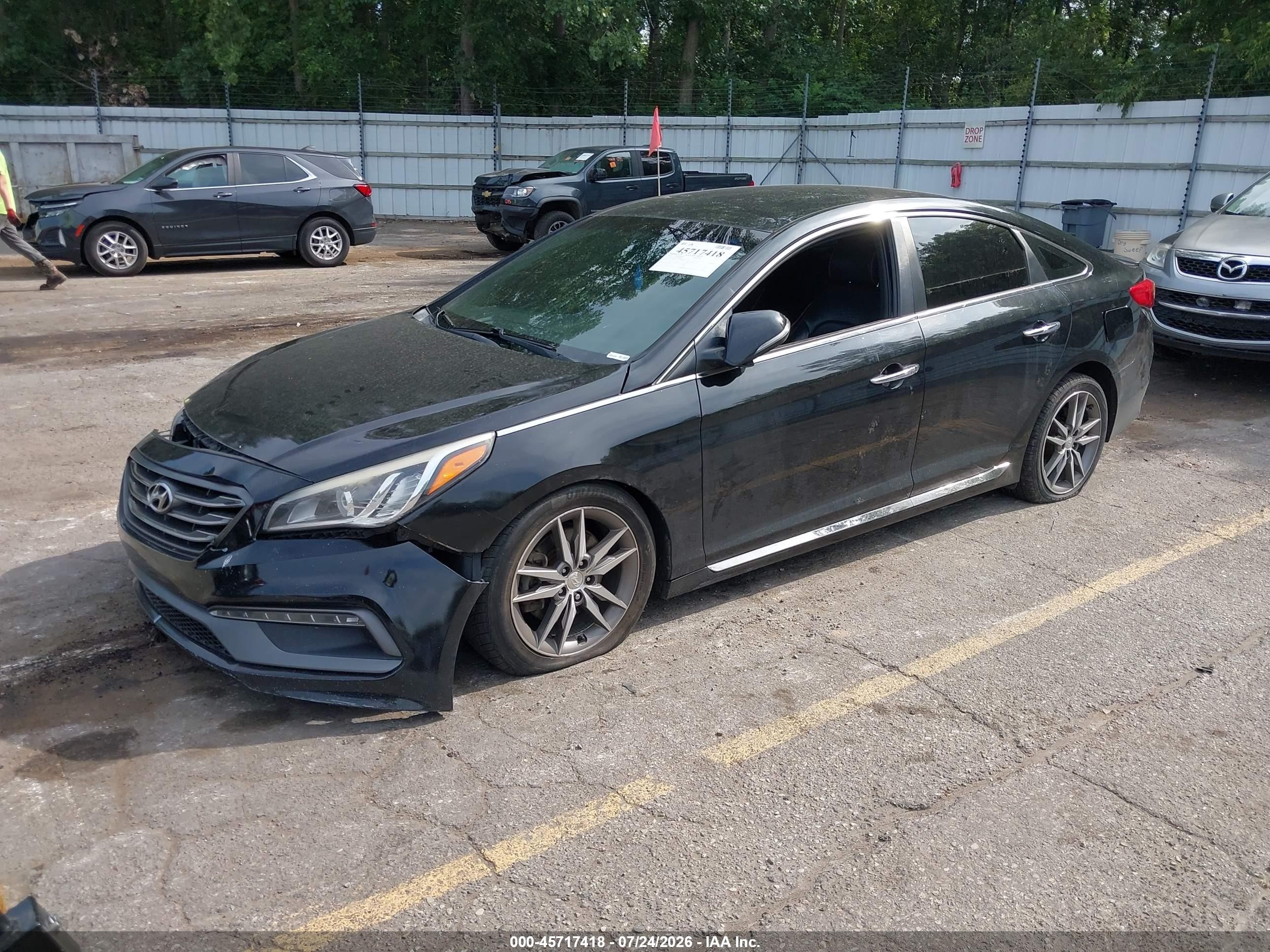2015 Hyundai Sonata Sport 2.0t Black vin: 5NPE34AB1FH208484