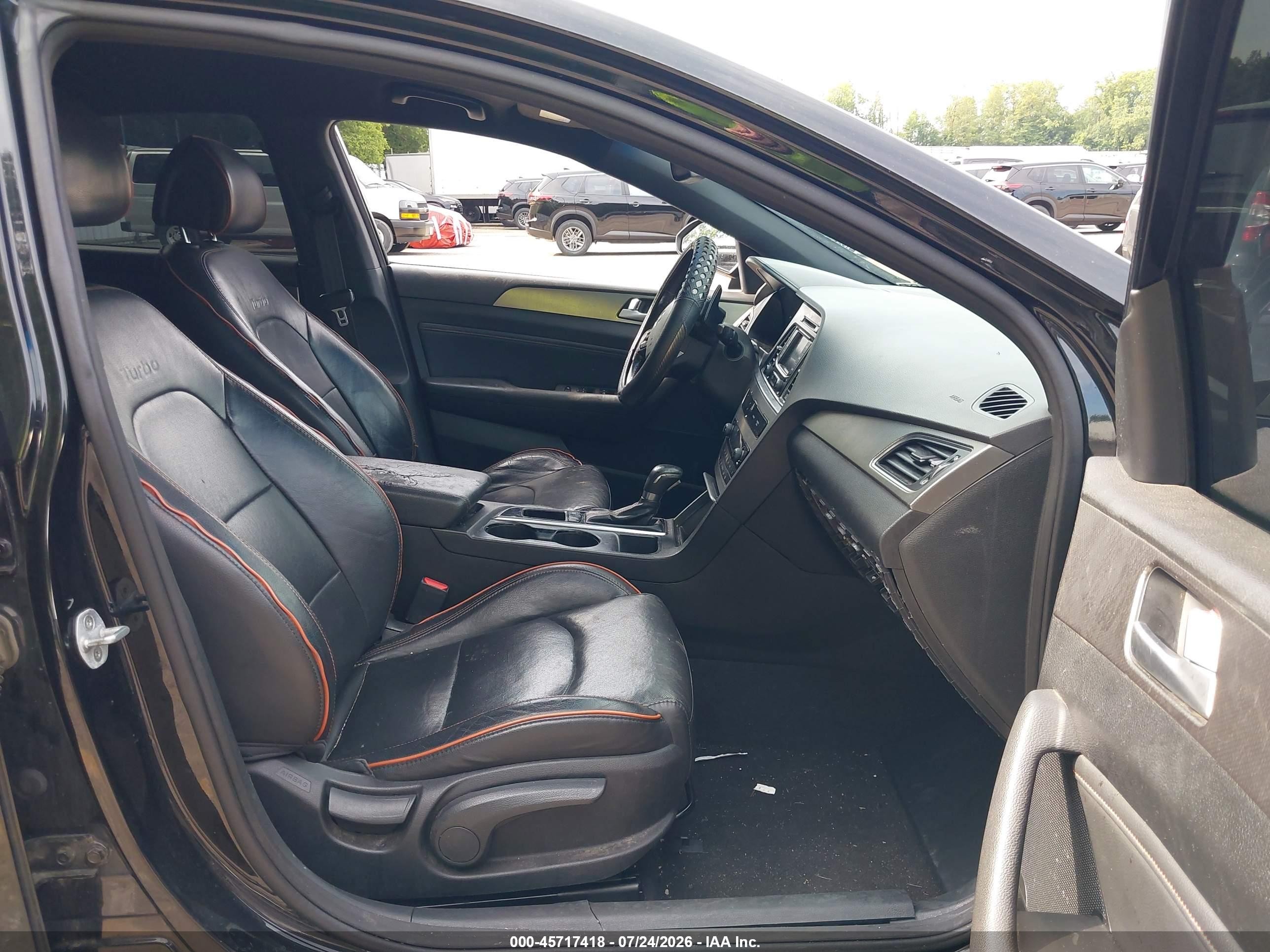 2015 Hyundai Sonata Sport 2.0t Black vin: 5NPE34AB1FH208484