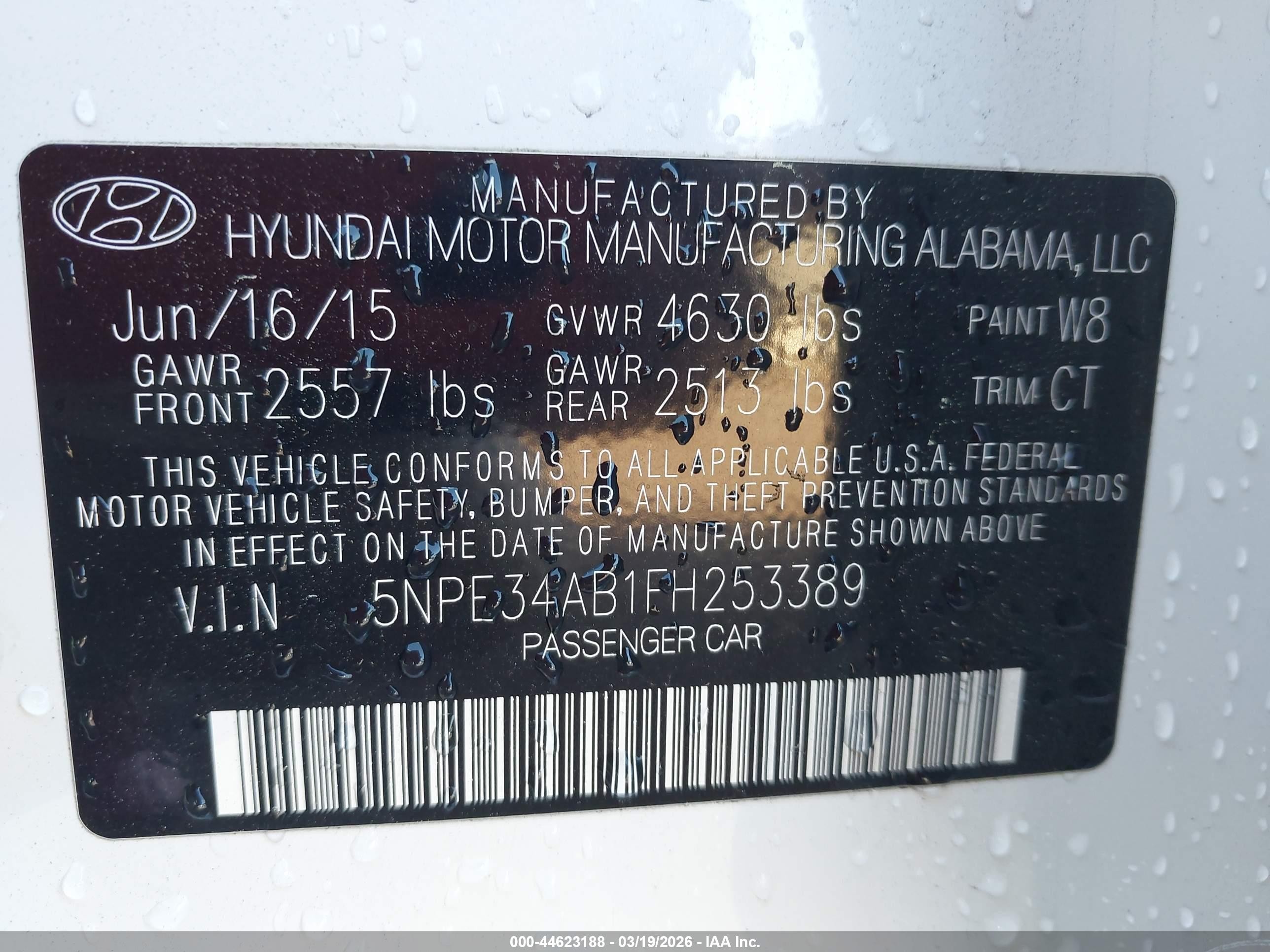 2015 Hyundai Sonata Limited 2.0t Белый vin: 5NPE34AB1FH253389