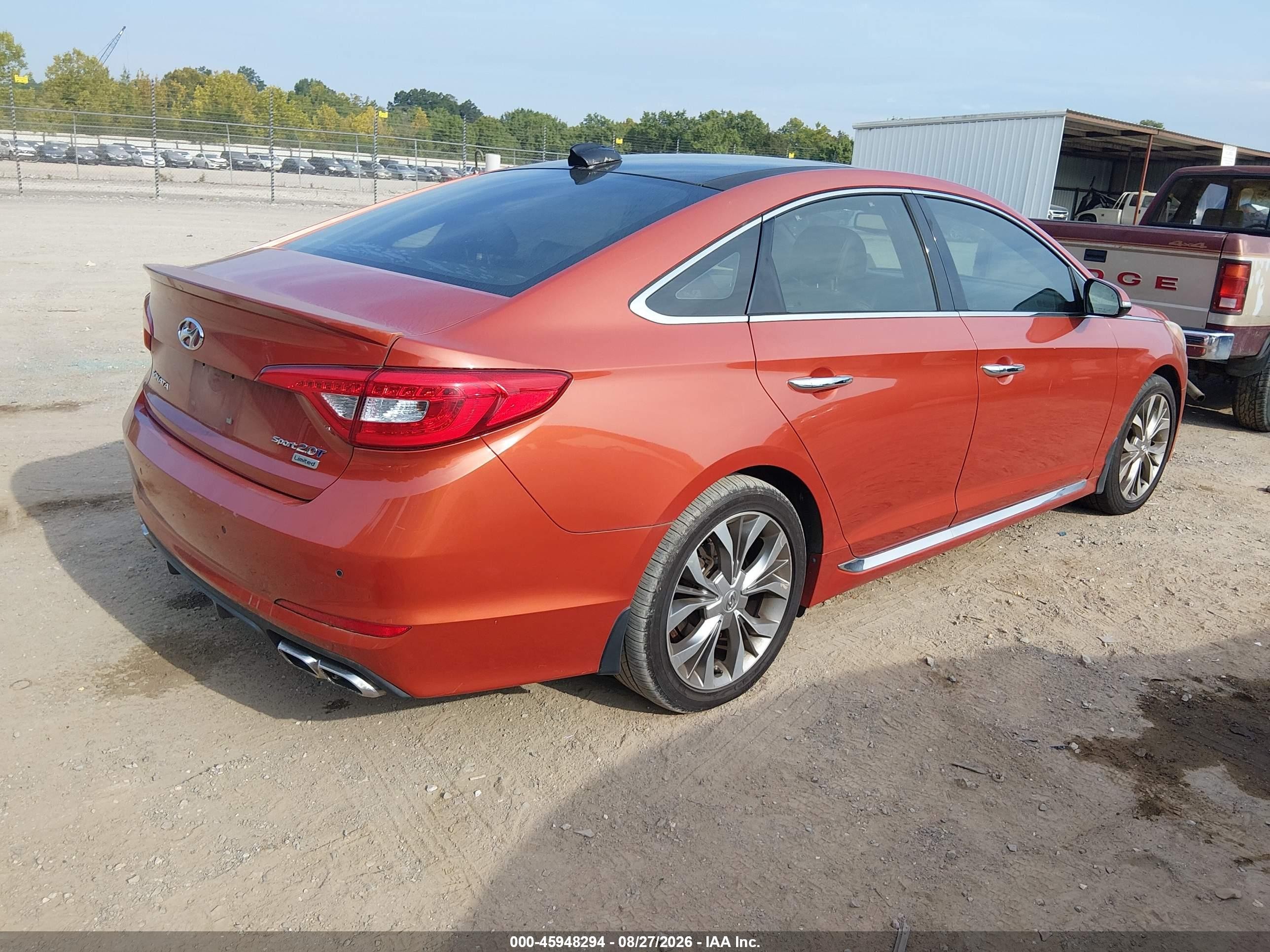 2015 Hyundai Sonata Limited 2.0t Orange vin: 5NPE34AB2FH115053