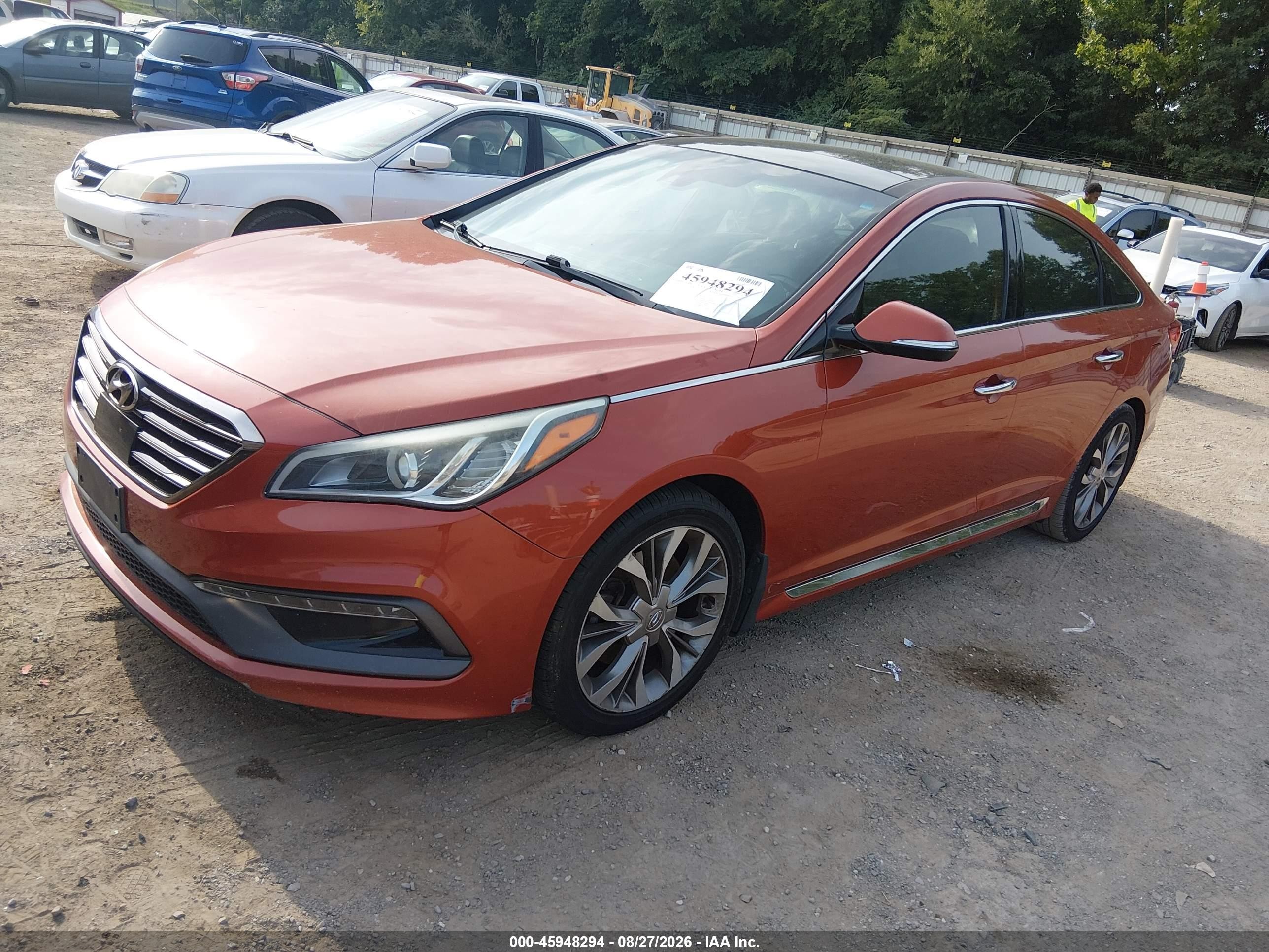 2015 Hyundai Sonata Limited 2.0t Orange vin: 5NPE34AB2FH115053