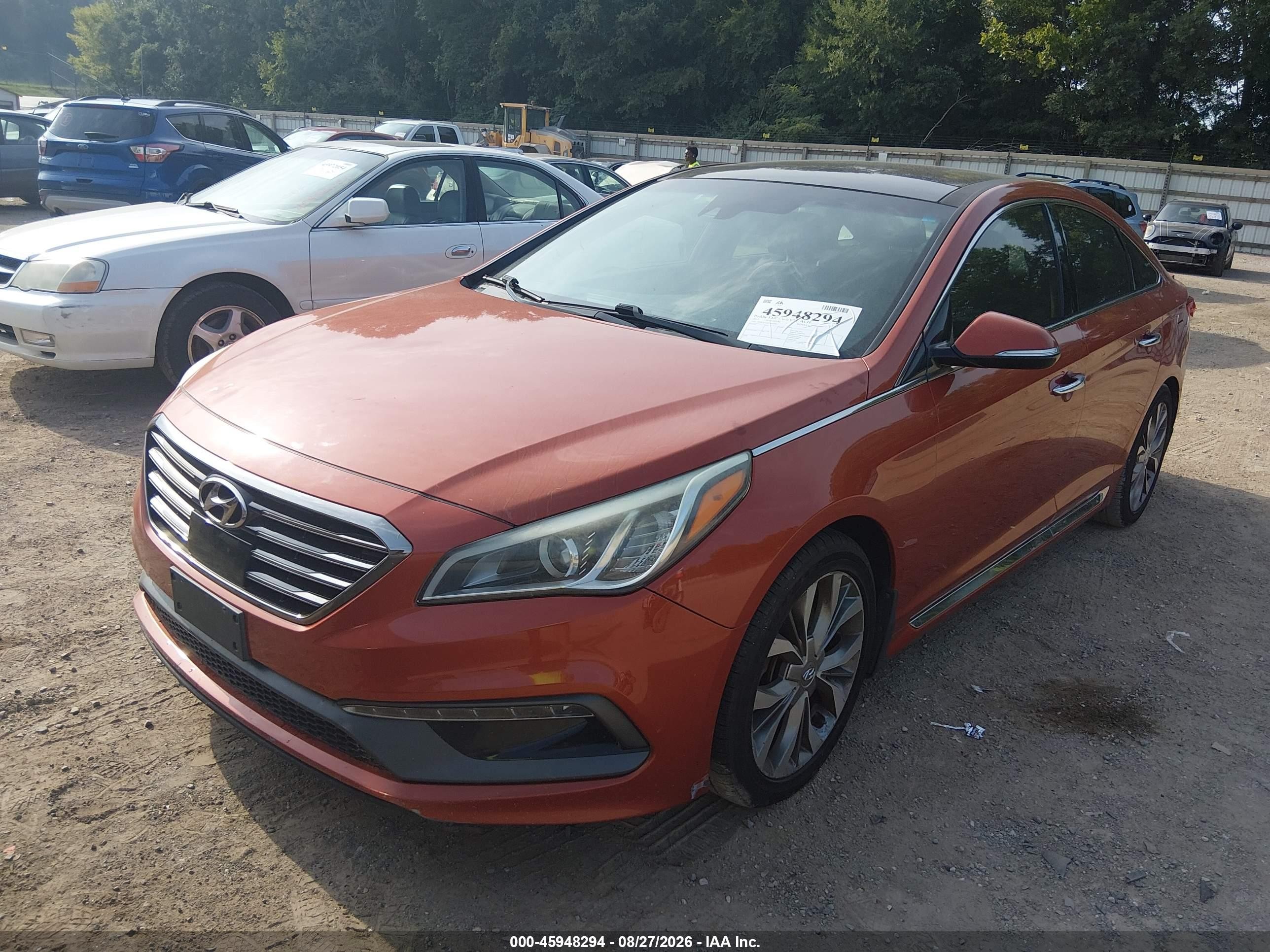 2015 Hyundai Sonata Limited 2.0t Orange vin: 5NPE34AB2FH115053