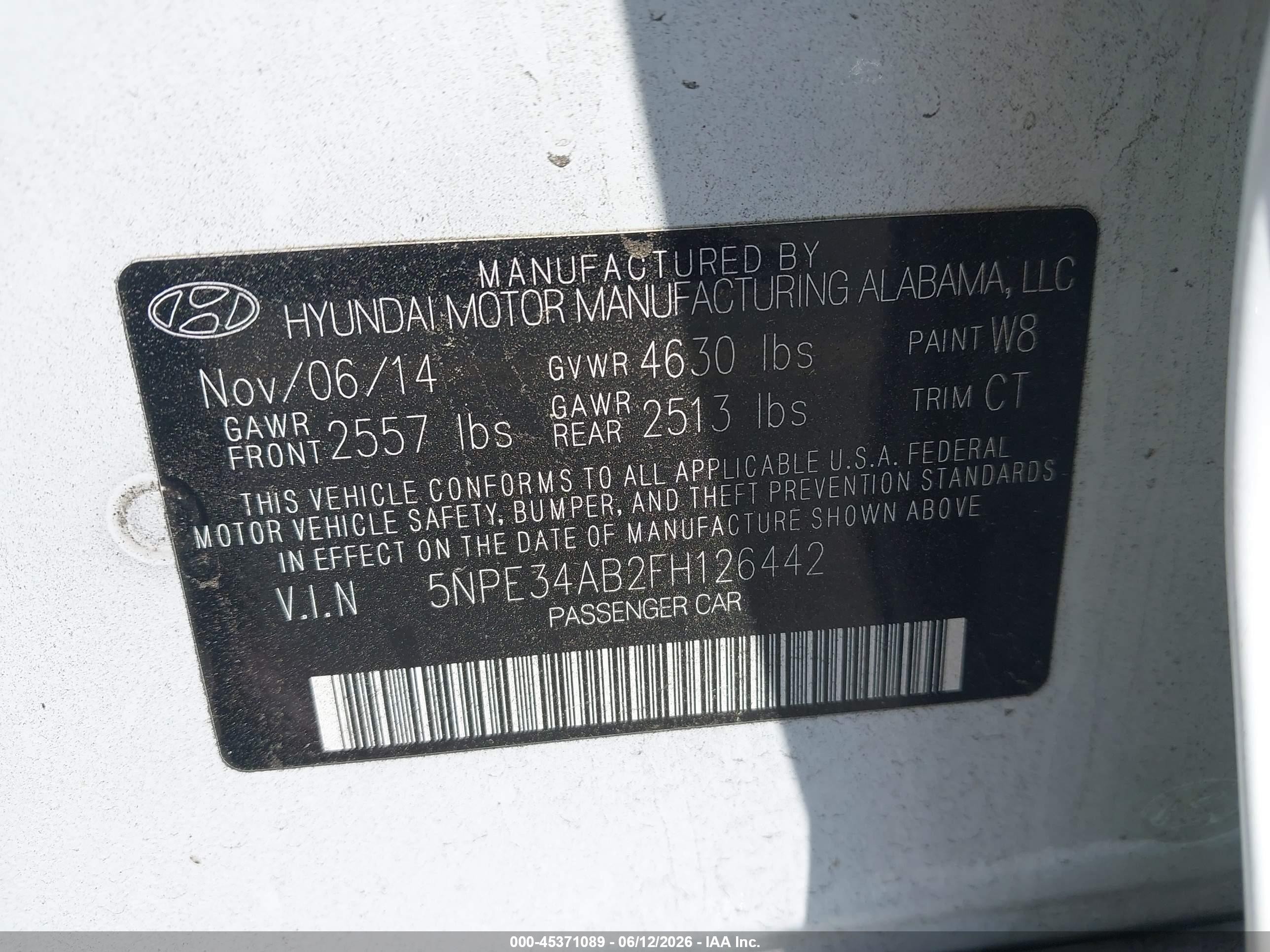 2015 Hyundai Sonata Limited 2.0t White vin: 5NPE34AB2FH126442