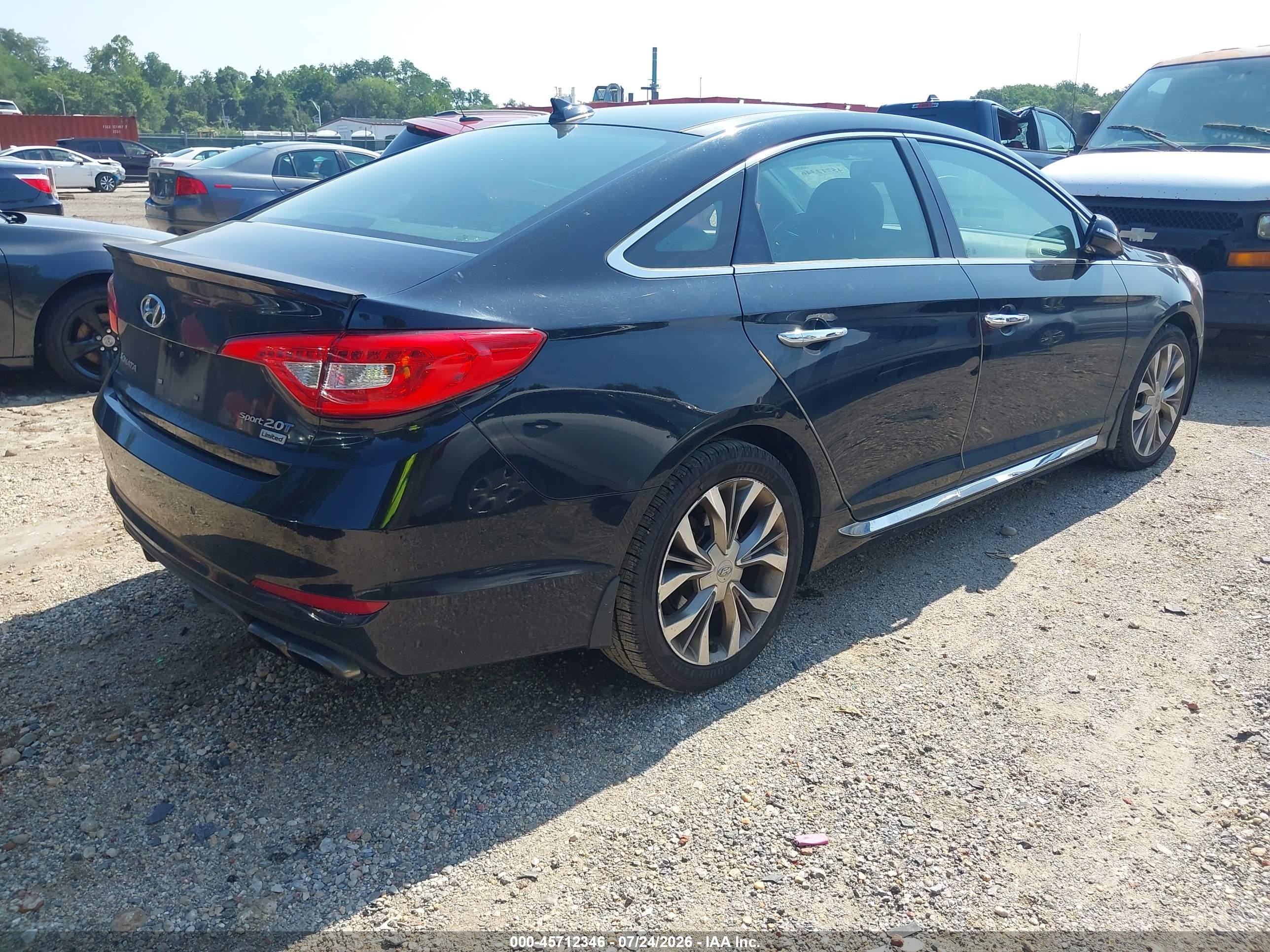 2015 Hyundai Sonata Limited 2.0t Black vin: 5NPE34AB2FH150269