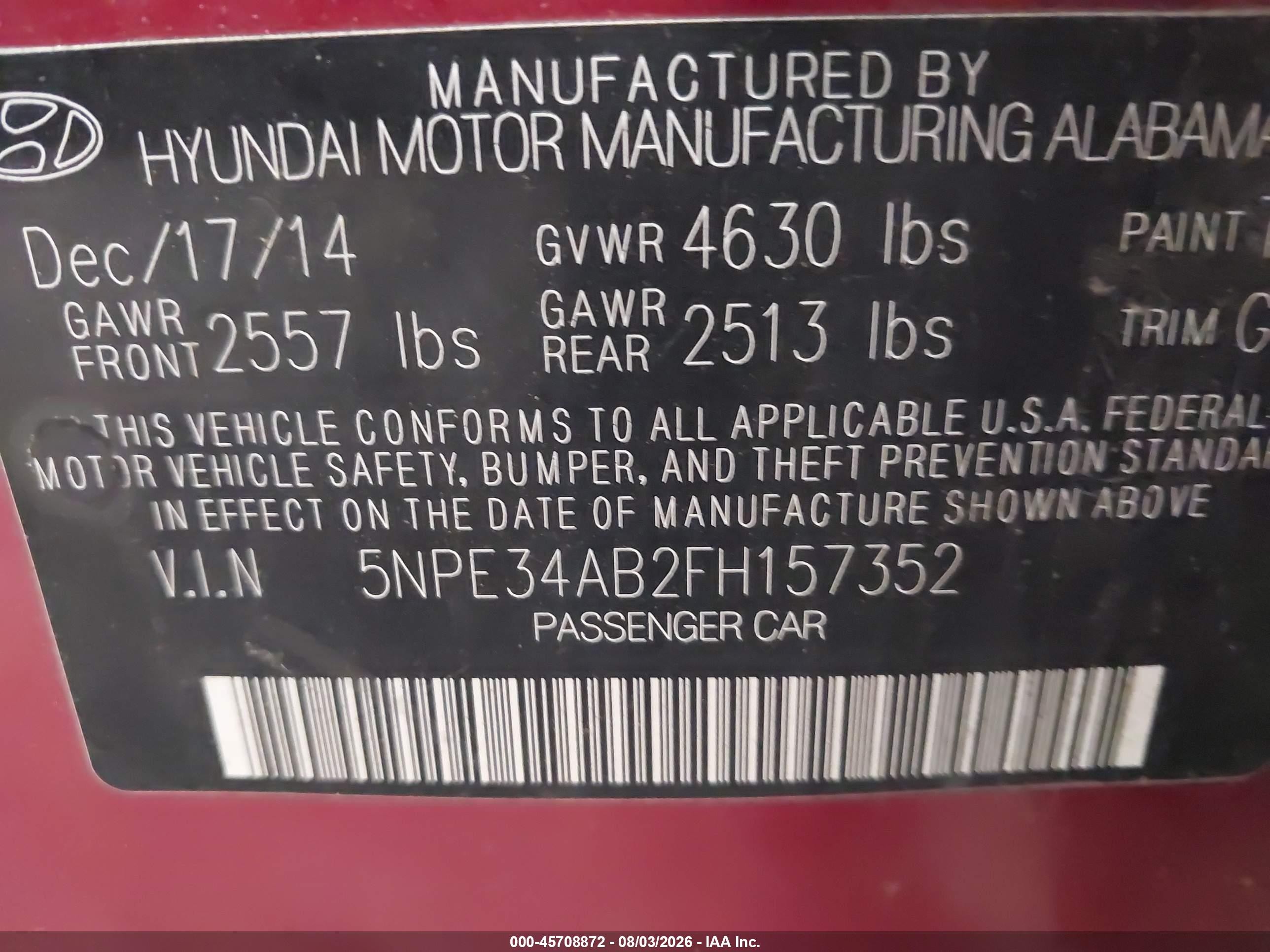 2015 Hyundai Sonata Sport 2.0t Красный vin: 5NPE34AB2FH157352