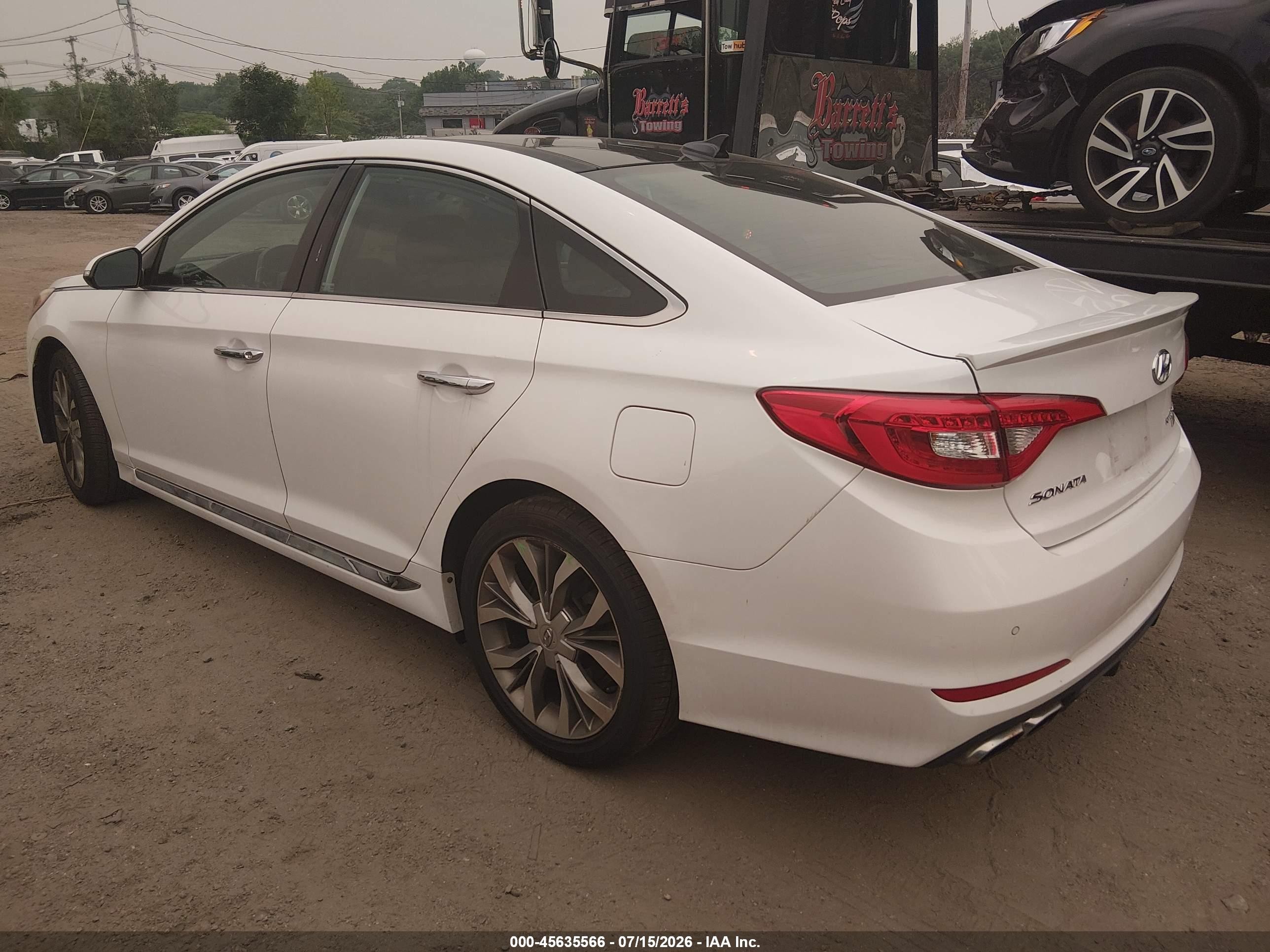 2015 Hyundai Sonata Limited 2.0t White vin: 5NPE34AB2FH257659