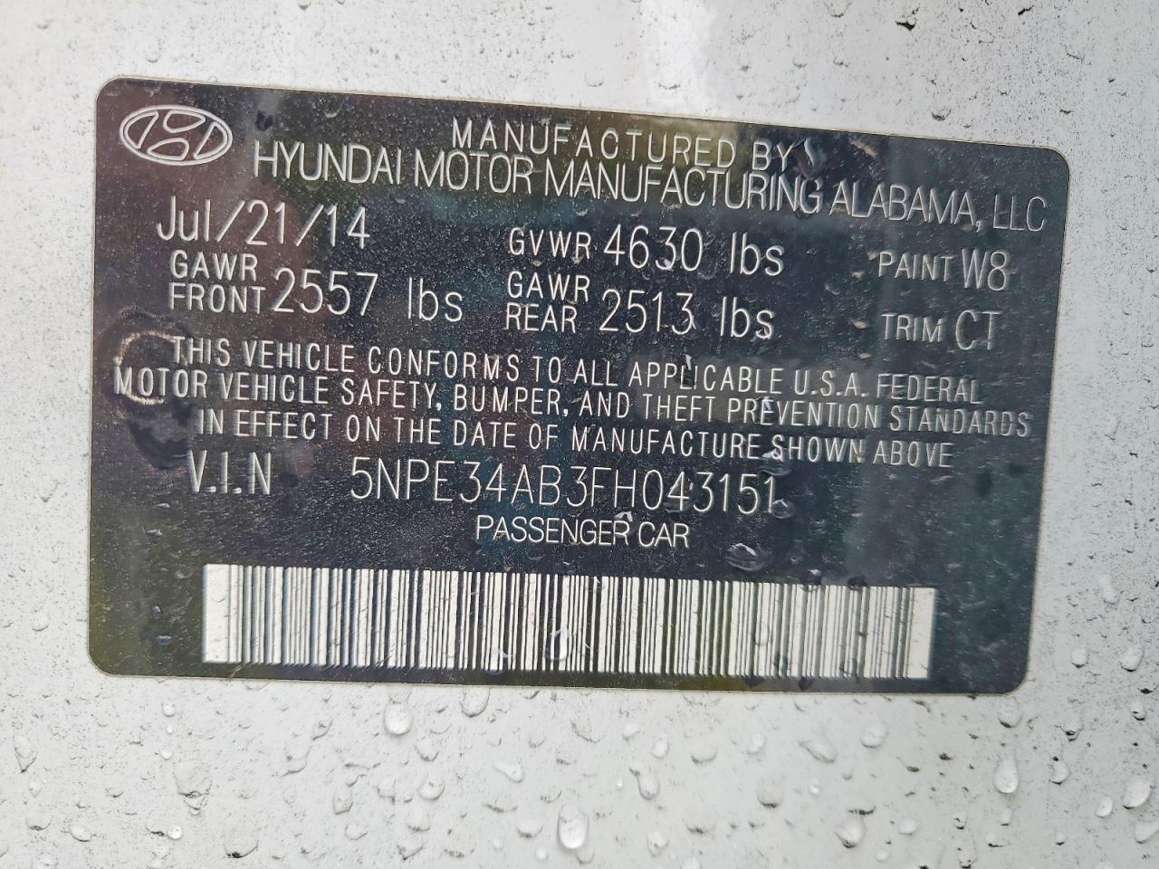 2015 Hyundai Sonata Sport White vin: 5NPE34AB3FH043151