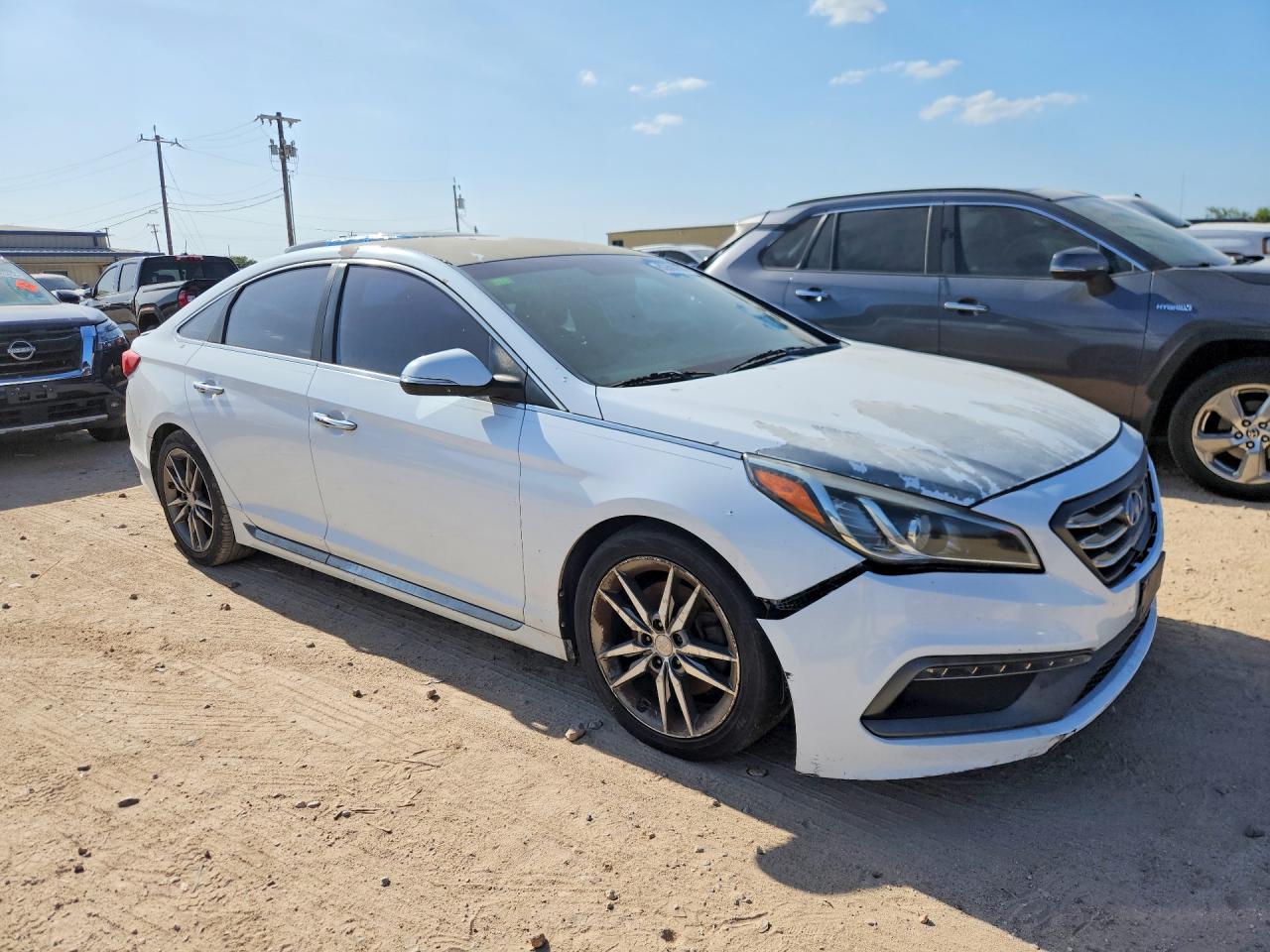 2015 Hyundai Sonata Sport 2.0t White vin: 5NPE34AB3FH096738