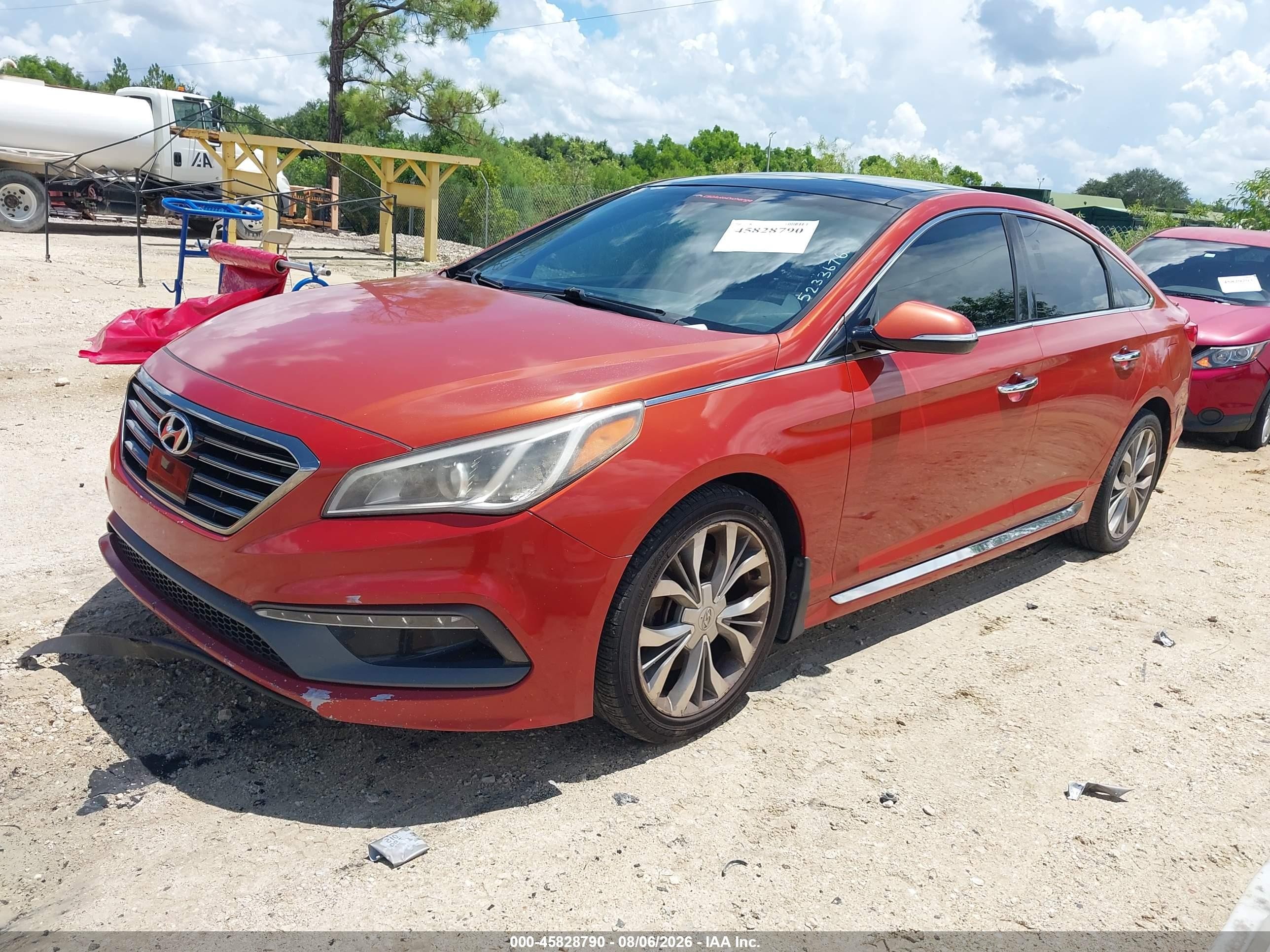 2015 Hyundai Sonata Limited 2.0t Orange vin: 5NPE34AB3FH116955