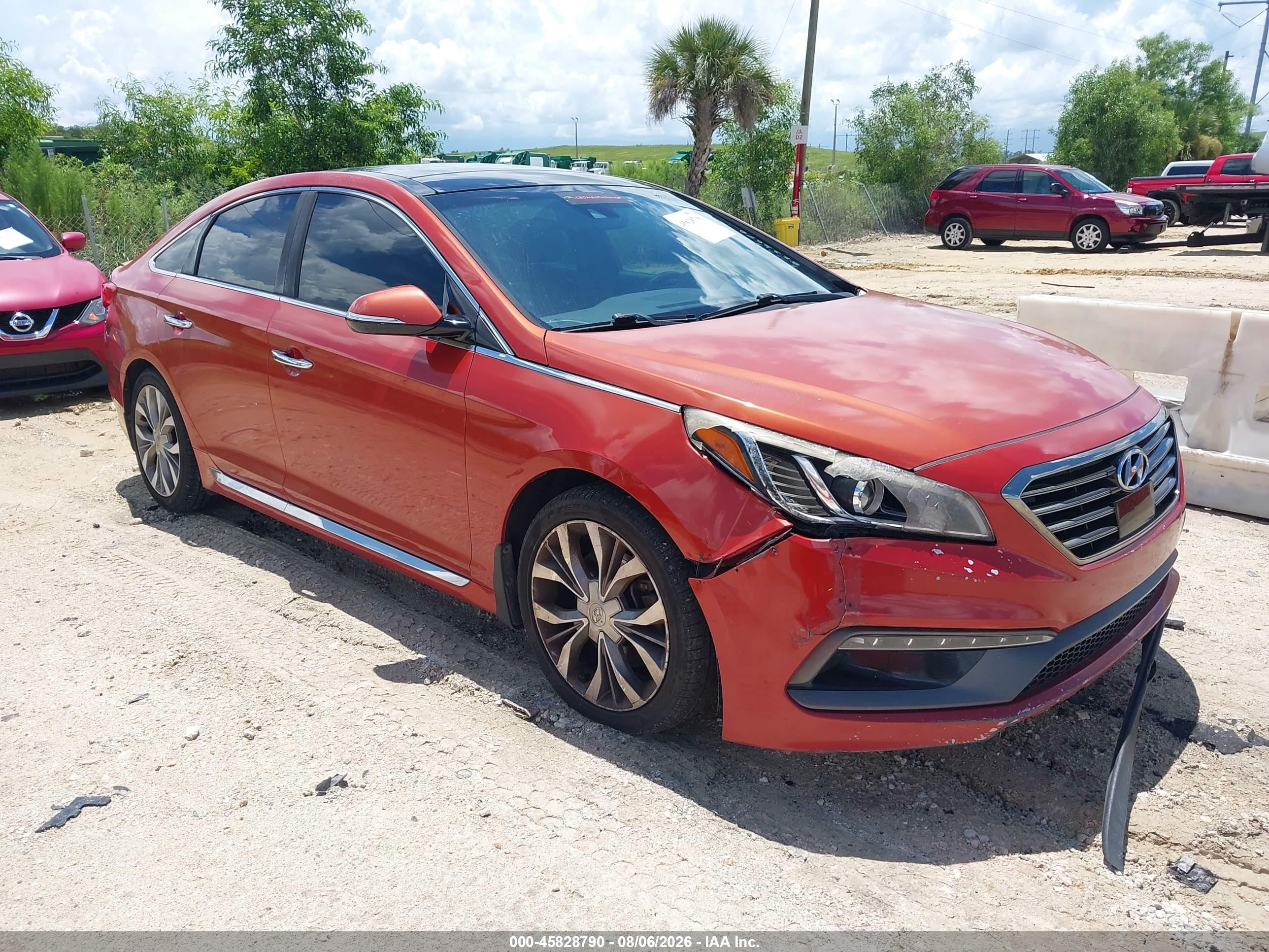 2015 Hyundai Sonata Limited 2.0t Orange vin: 5NPE34AB3FH116955