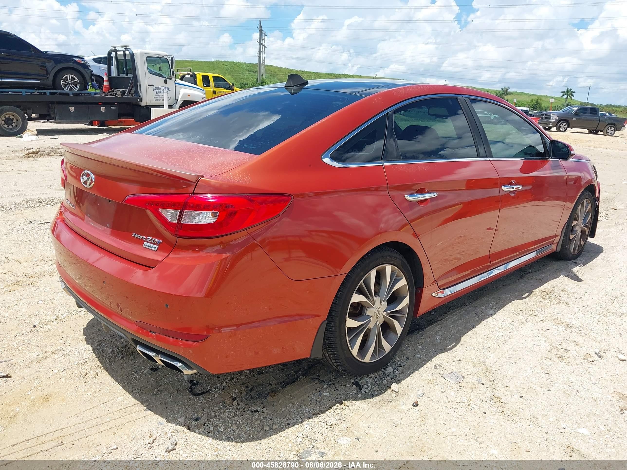 2015 Hyundai Sonata Limited 2.0t Orange vin: 5NPE34AB3FH116955