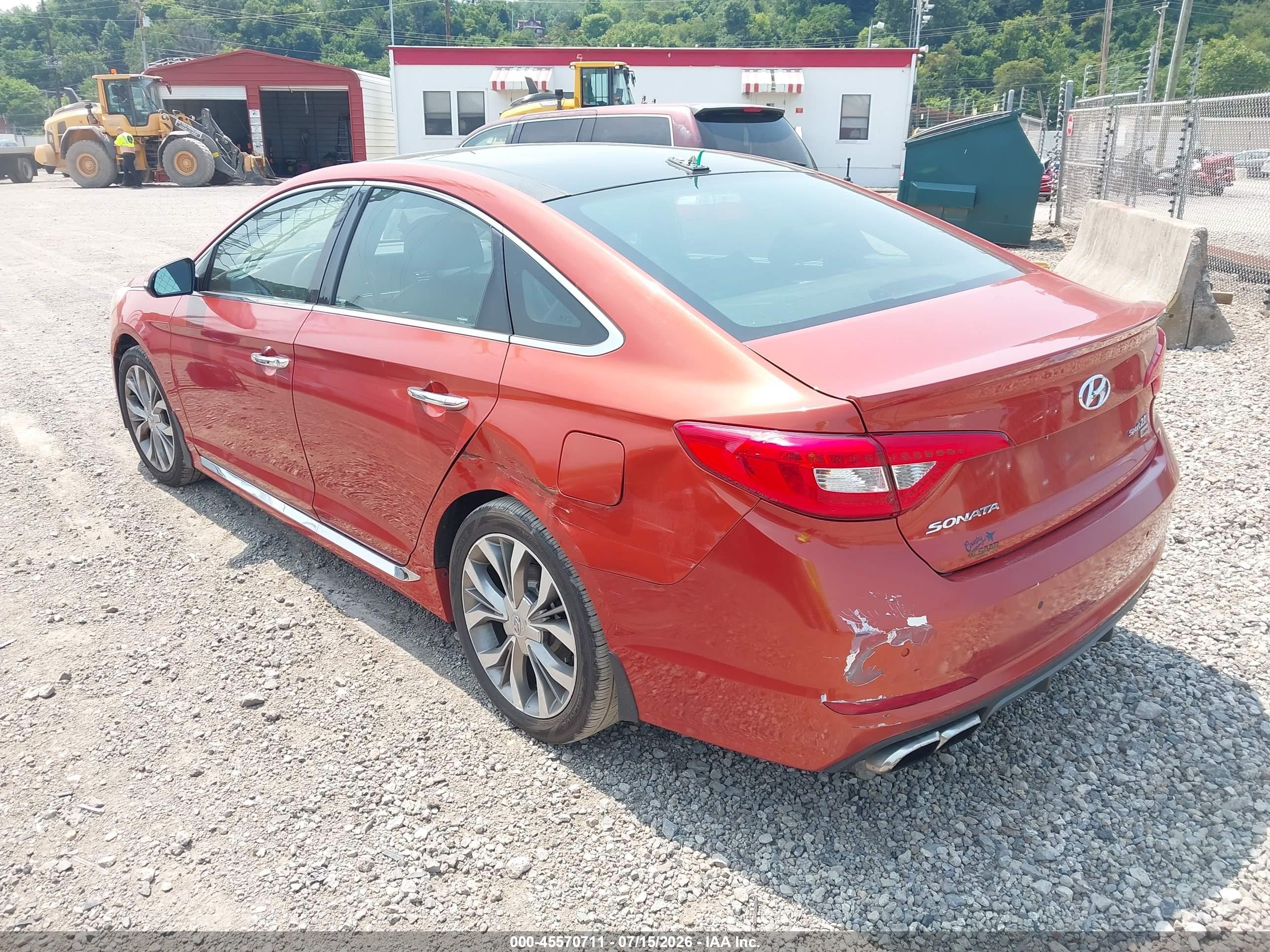 2015 Hyundai Sonata Limited 2.0t Orange vin: 5NPE34AB3FH134159