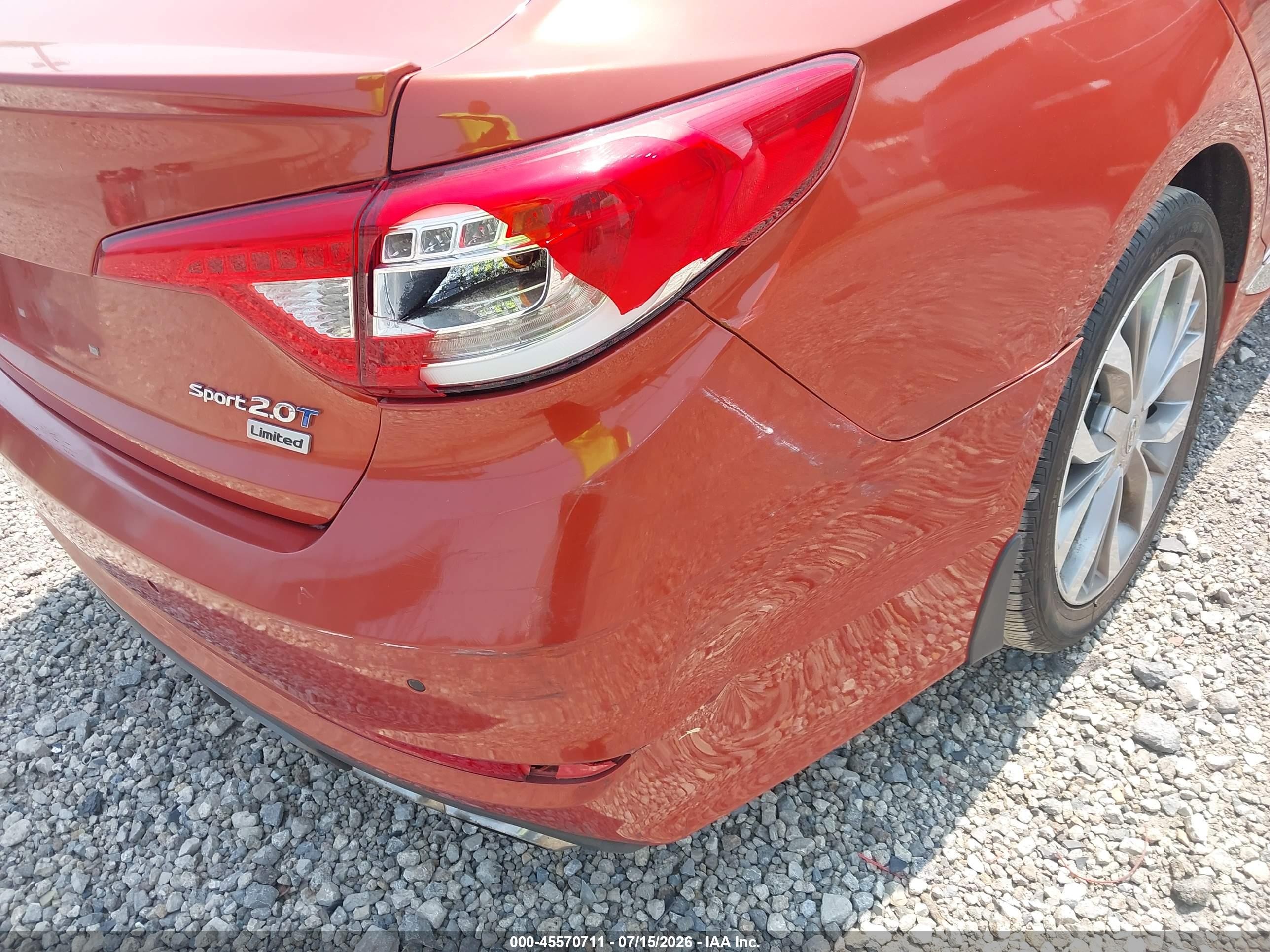2015 Hyundai Sonata Limited 2.0t Orange vin: 5NPE34AB3FH134159