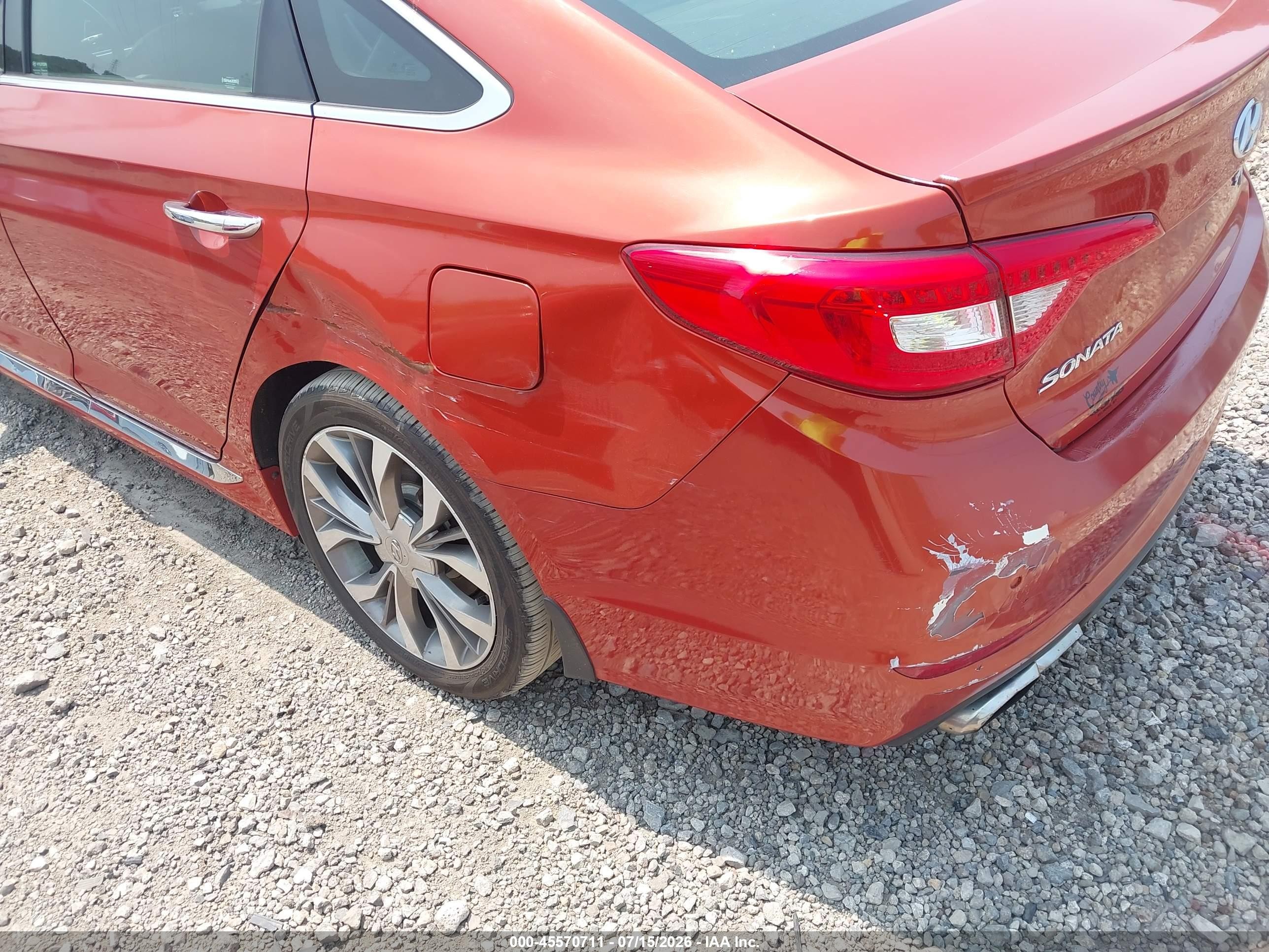 2015 Hyundai Sonata Limited 2.0t Orange vin: 5NPE34AB3FH134159