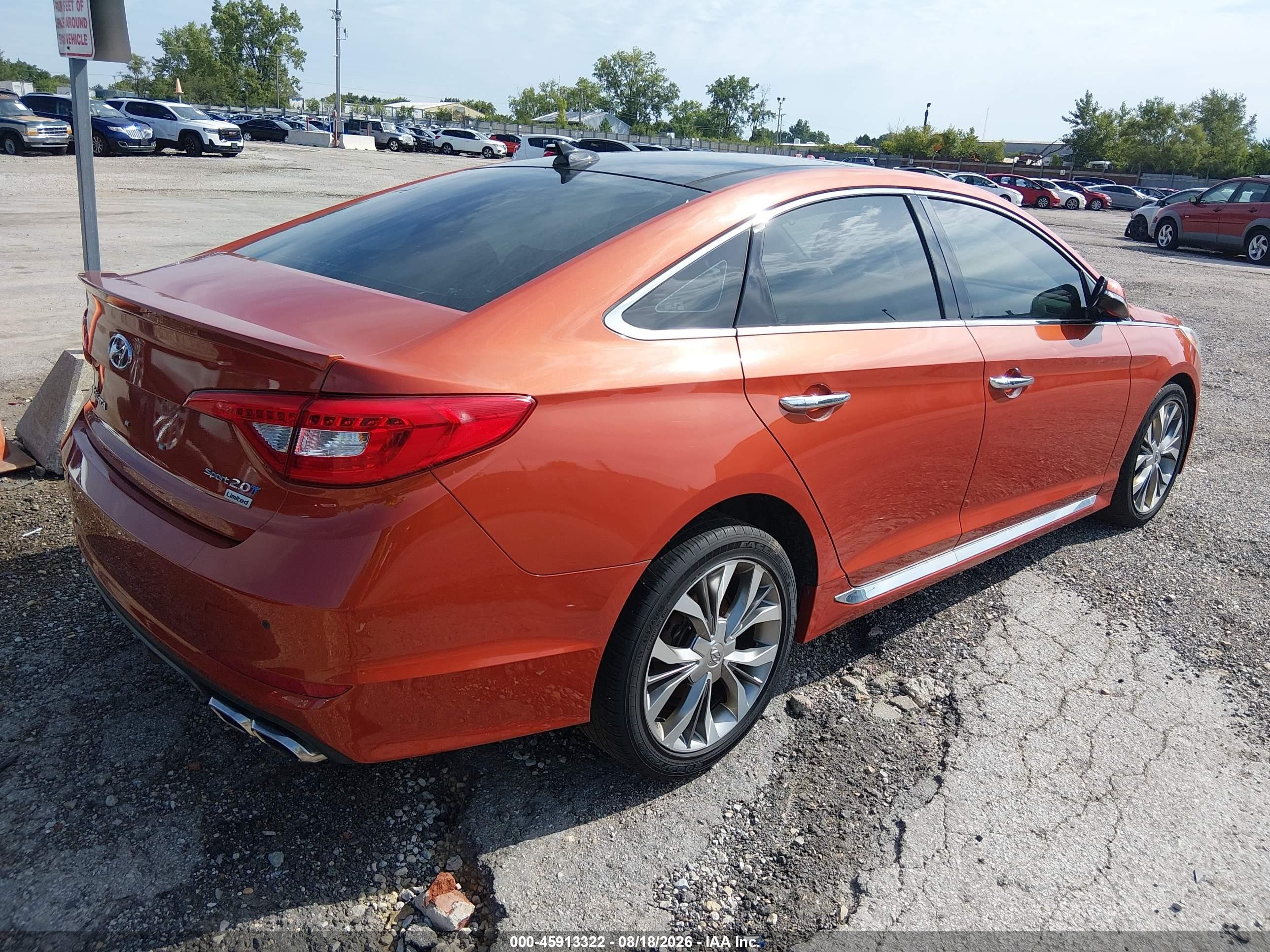 2015 Hyundai Sonata Limited 2.0t Orange vin: 5NPE34AB3FH145209