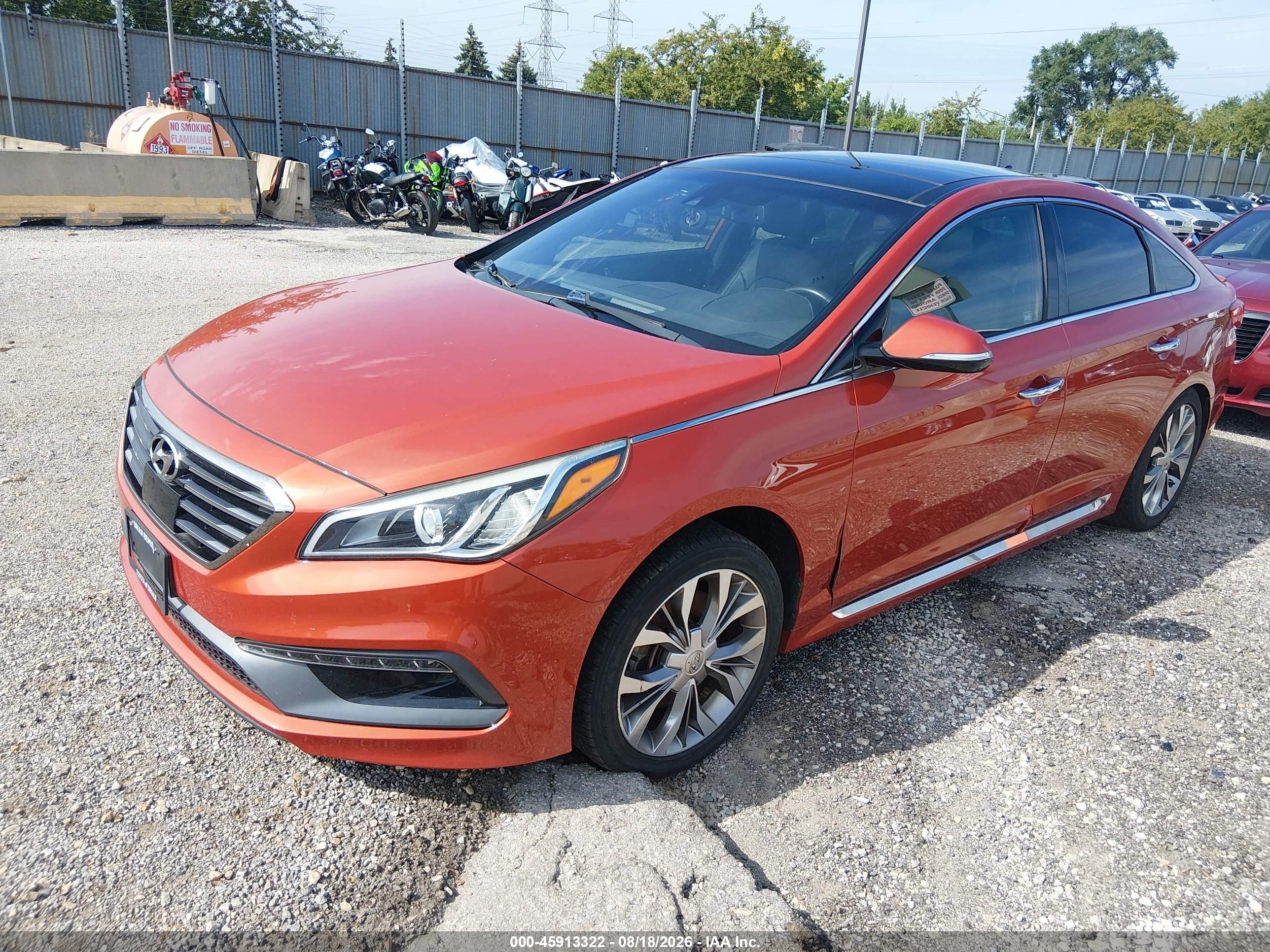 2015 Hyundai Sonata Limited 2.0t Orange vin: 5NPE34AB3FH145209