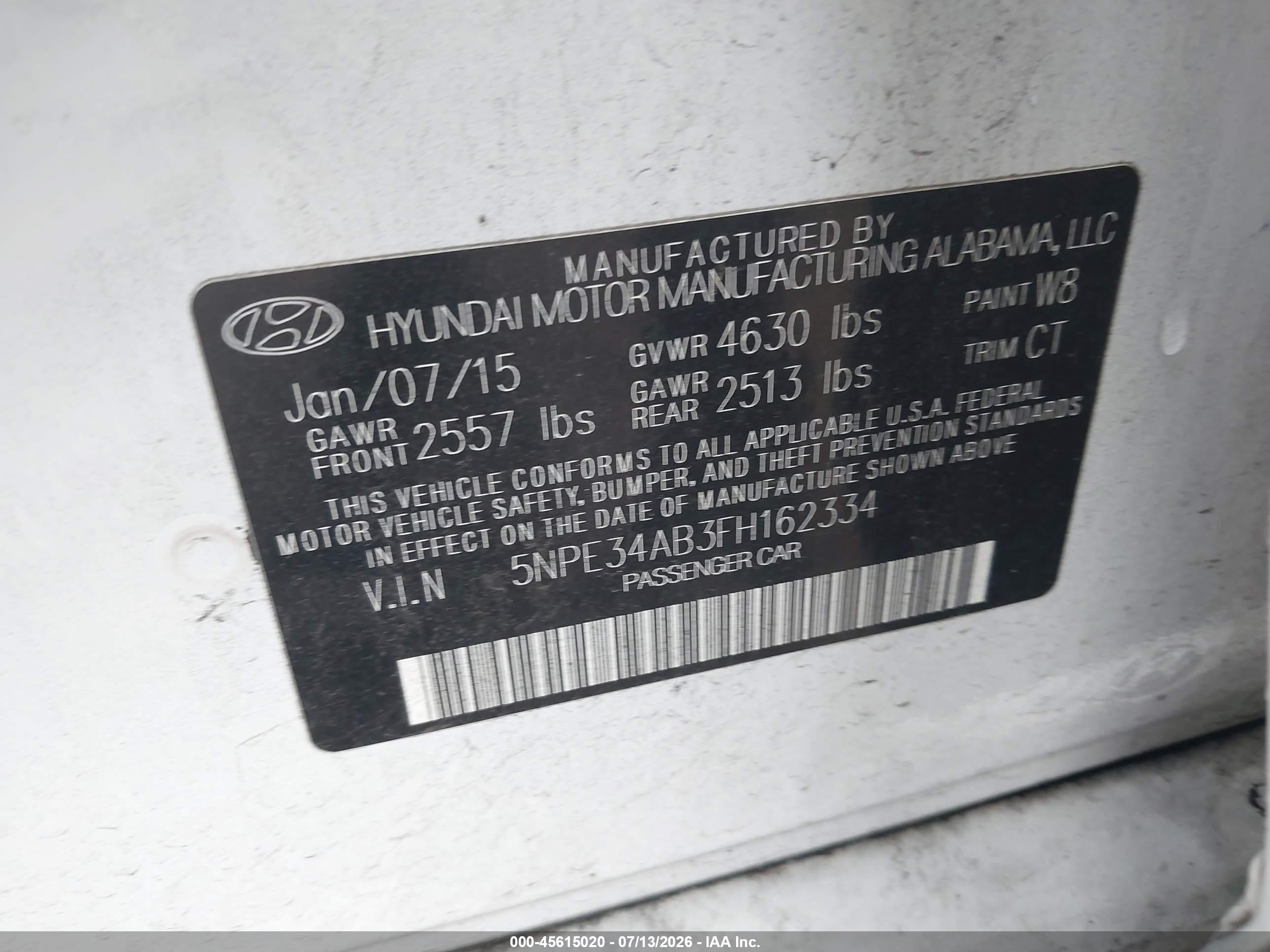 2015 Hyundai Sonata Sport 2.0t Белый vin: 5NPE34AB3FH162334