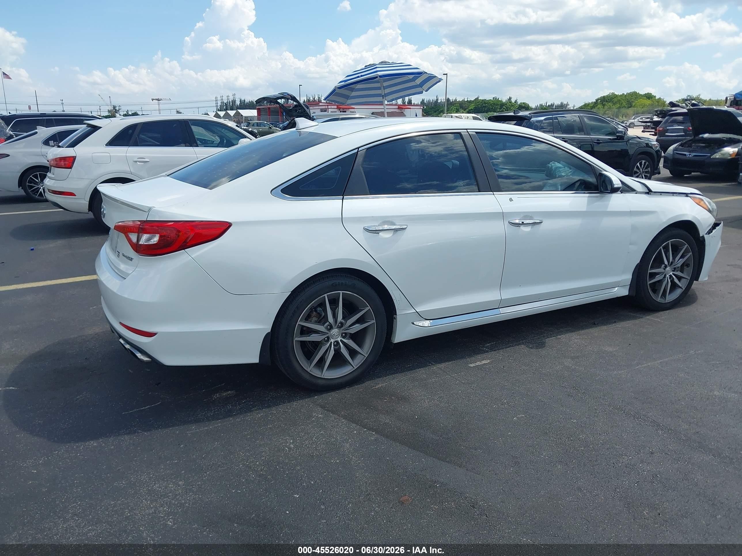 2015 Hyundai Sonata Sport 2.0t Белый vin: 5NPE34AB3FH178503
