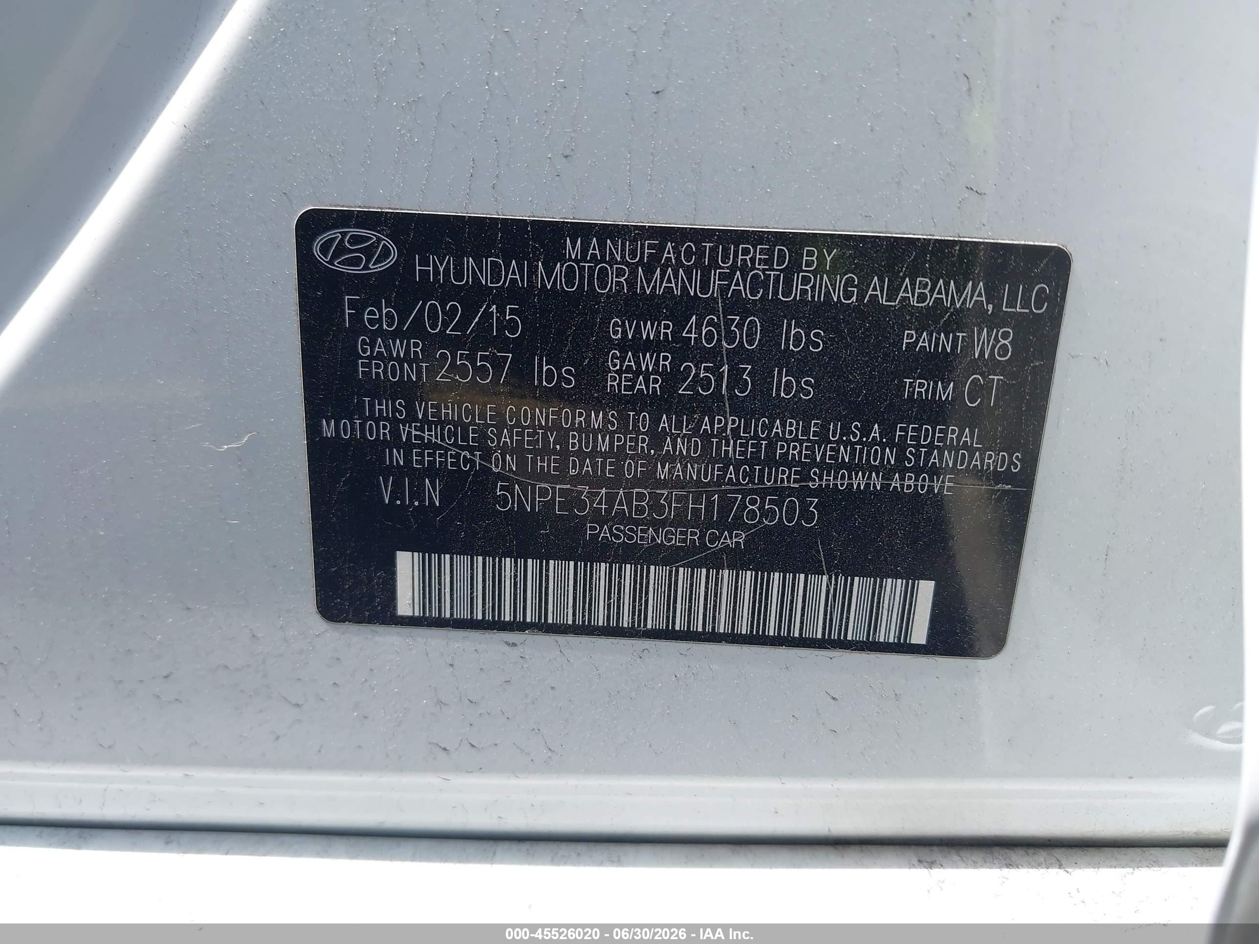 2015 Hyundai Sonata Sport 2.0t Белый vin: 5NPE34AB3FH178503
