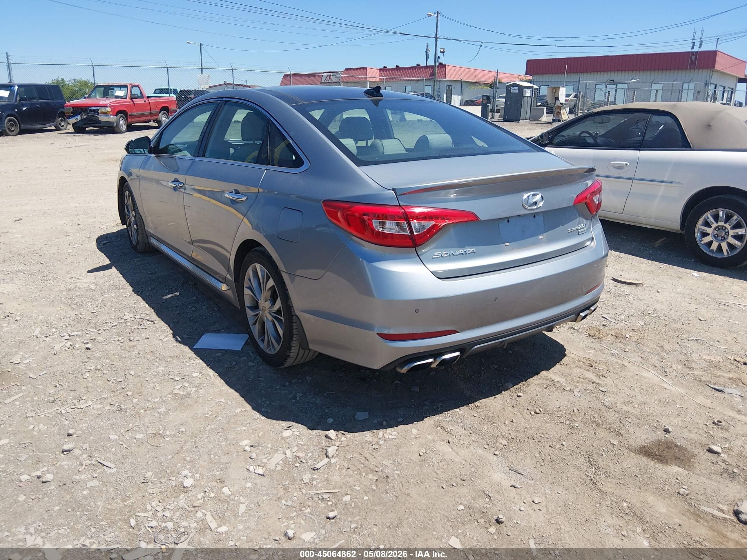 2015 Hyundai Sonata Limited 2.0t Gray vin: 5NPE34AB3FH210544