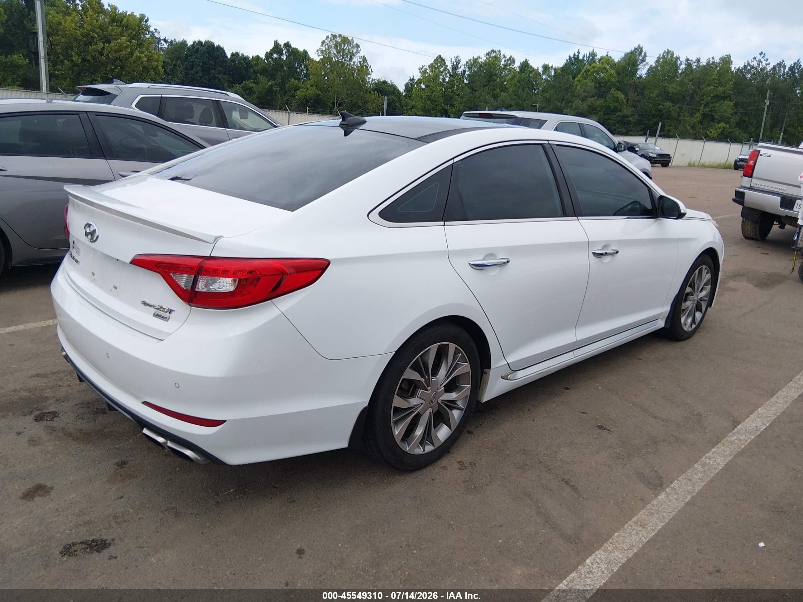 2015 Hyundai Sonata Limited 2.0t White vin: 5NPE34AB3FH247500
