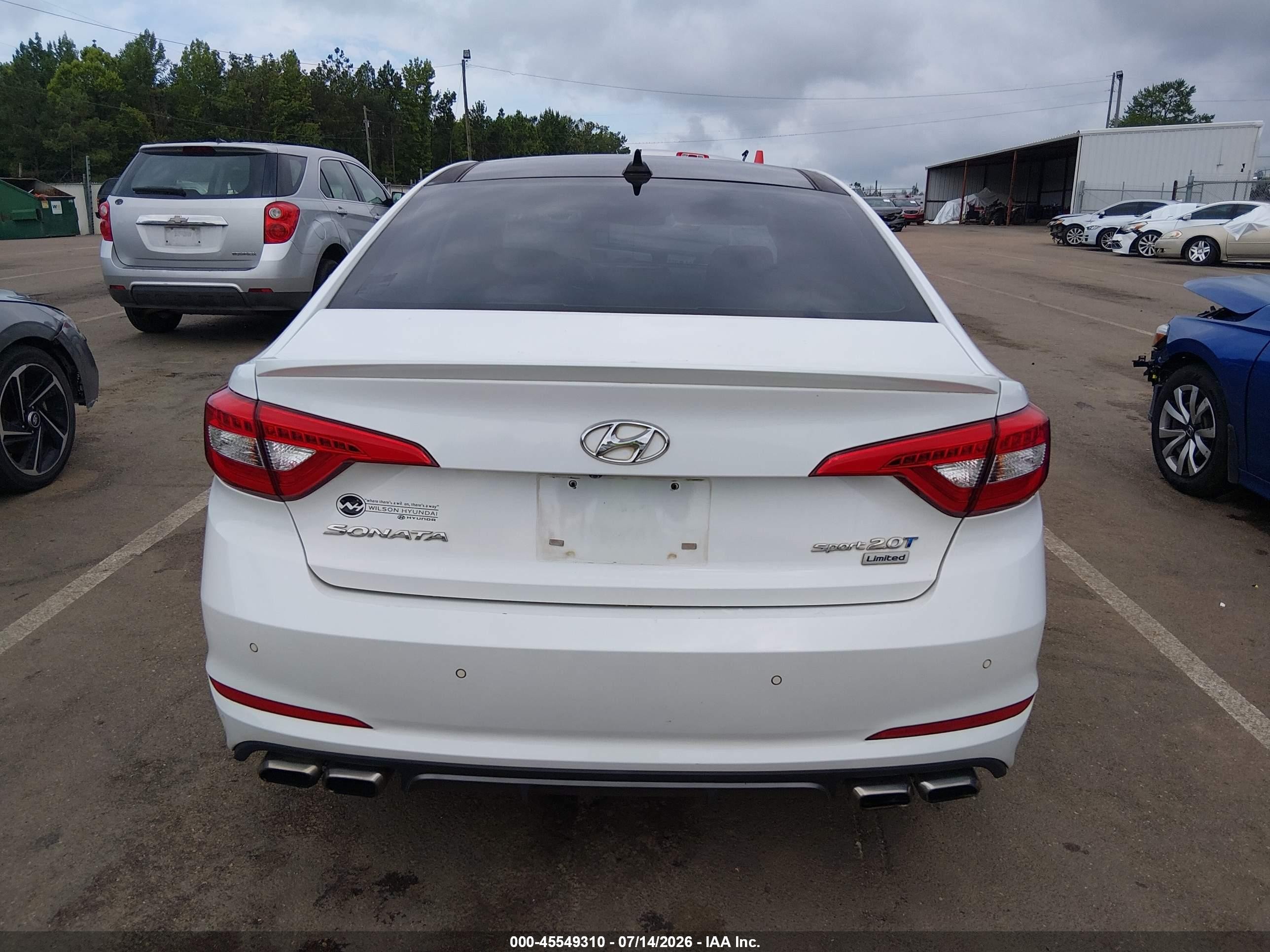 2015 Hyundai Sonata Limited 2.0t White vin: 5NPE34AB3FH247500
