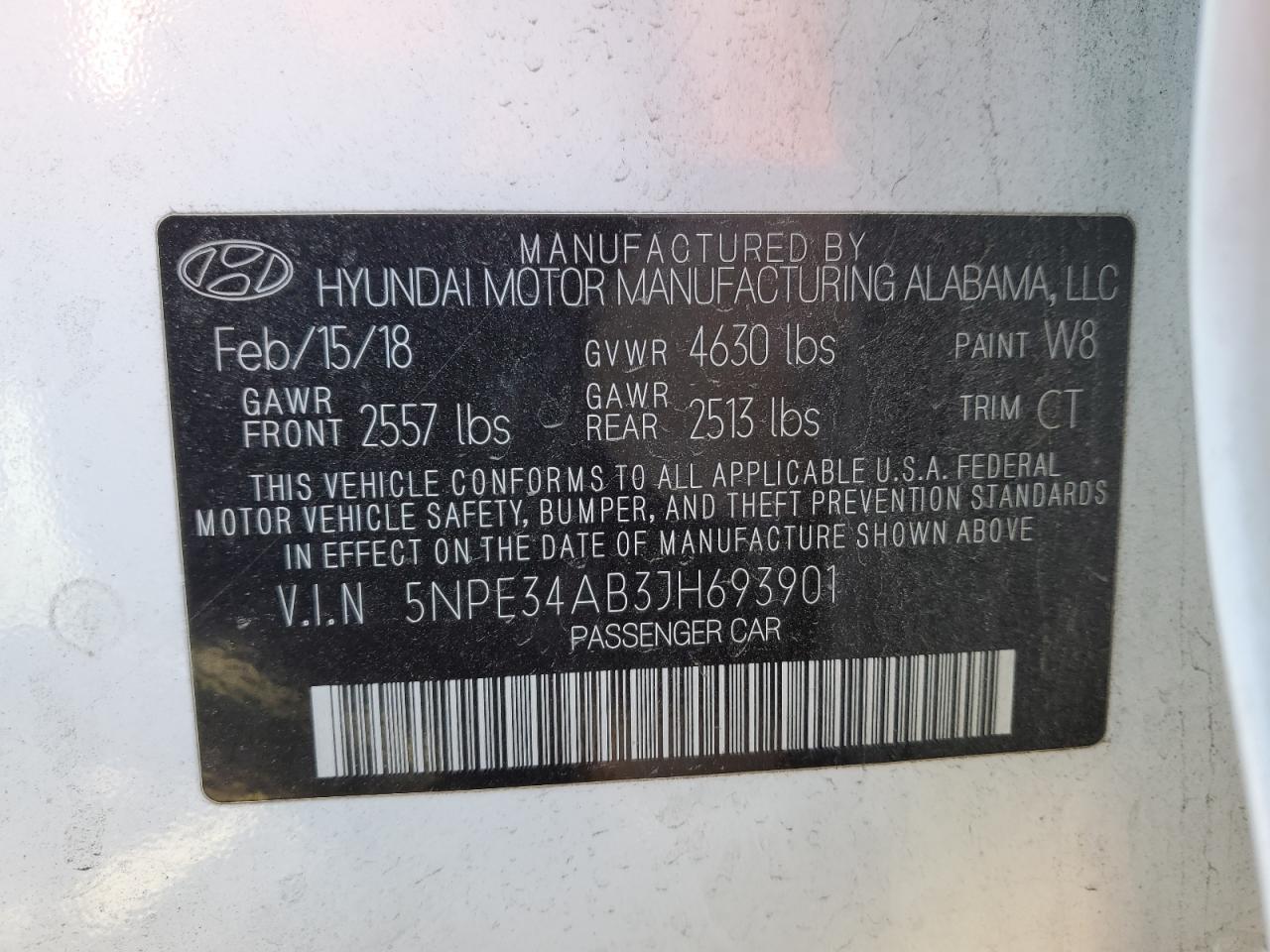 2018 Hyundai Sonata Sport White vin: 5NPE34AB3JH693901