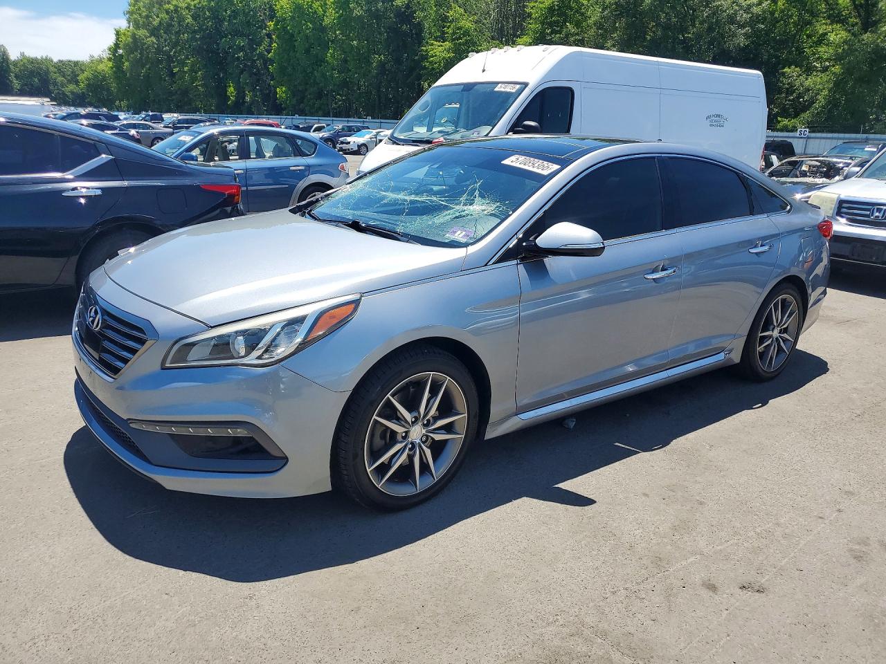 2015 Hyundai Sonata Sport 2.0t Silver vin: 5NPE34AB4FH041201