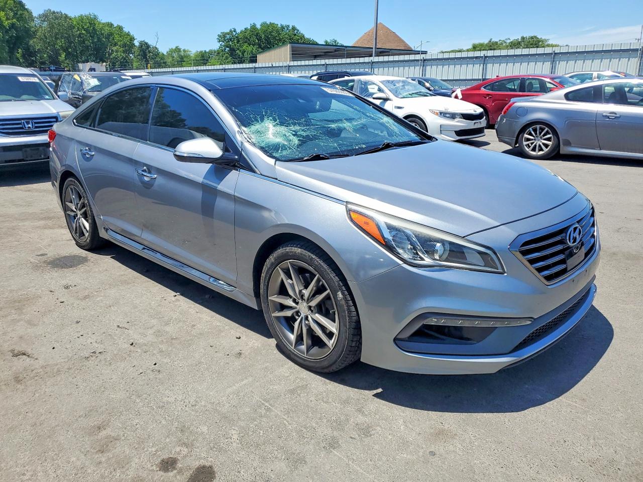 2015 Hyundai Sonata Sport 2.0t Silver vin: 5NPE34AB4FH041201