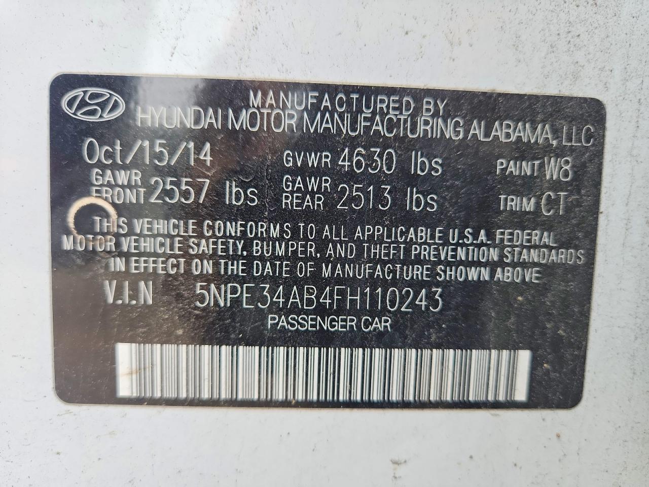 2015 Hyundai Sonata Sport 2.0t Белый vin: 5NPE34AB4FH110243